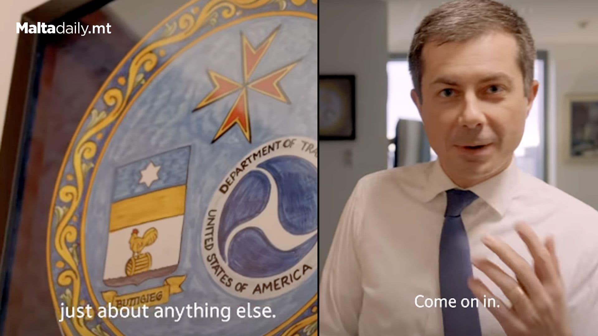 Malta Knights Cross Appears In Pete Buttigieg’s Office Tour