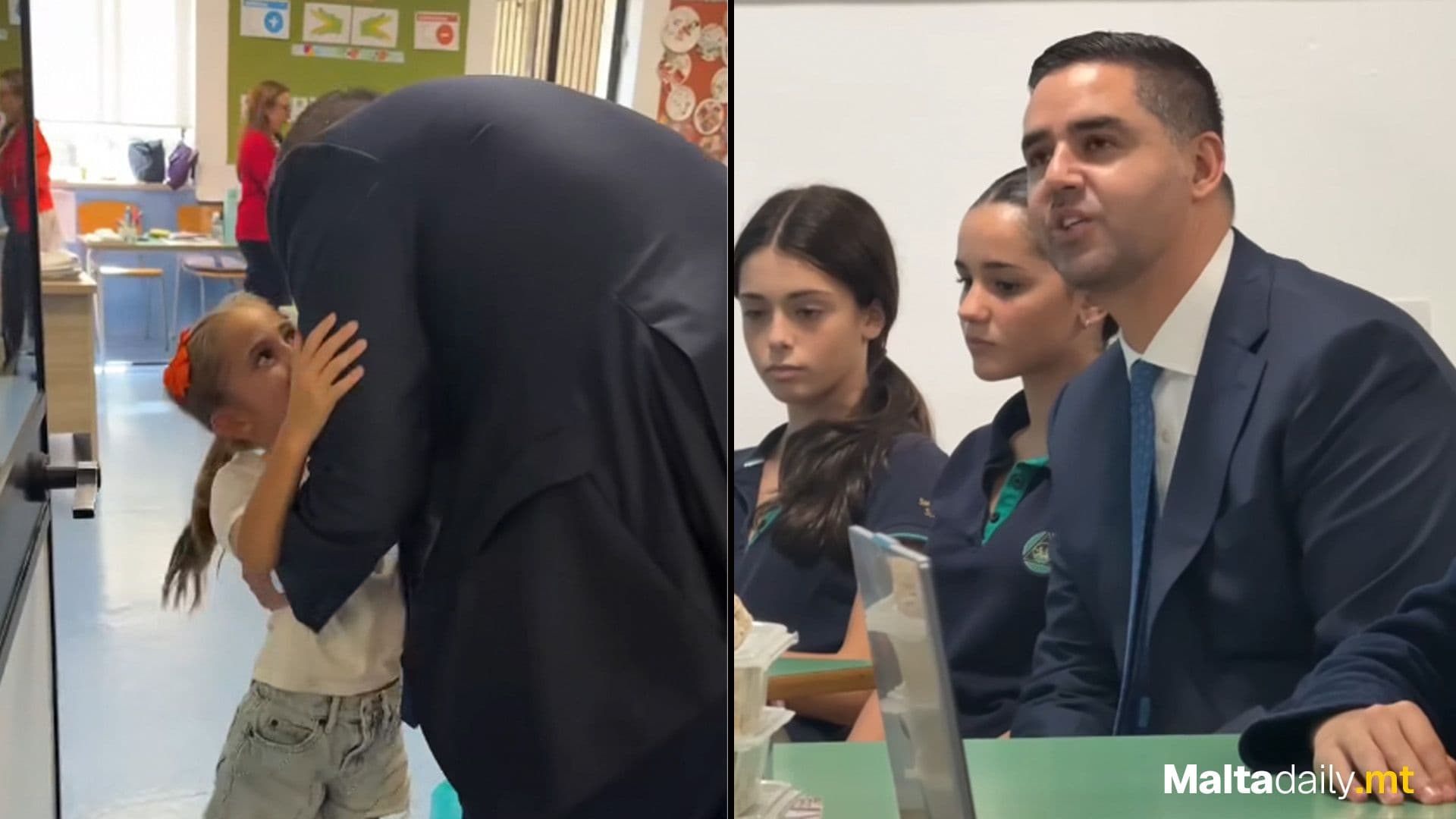 Ian Borg Surprises Daughter During School Visit
