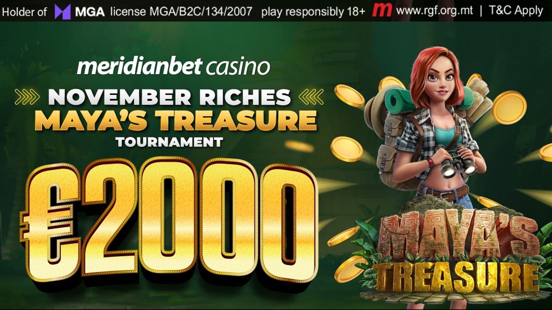 MERIDIANBET LAUNCHES NOVEMBER RICHES: MAYA’S TREASURE TOURNAMENT WITH €2,000 IN PRIZES