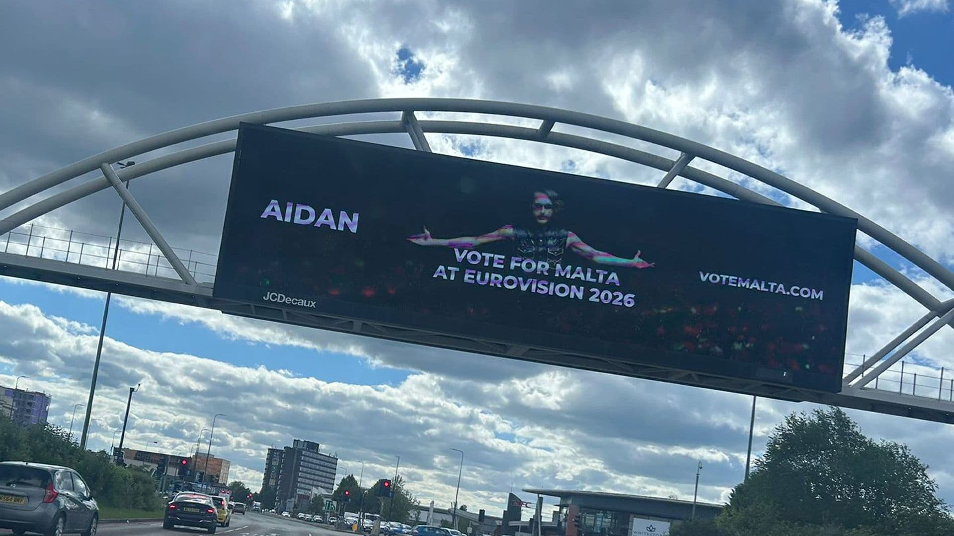 Aidan Eurovision Posters Set Up In Manchester Ahead Of Contest