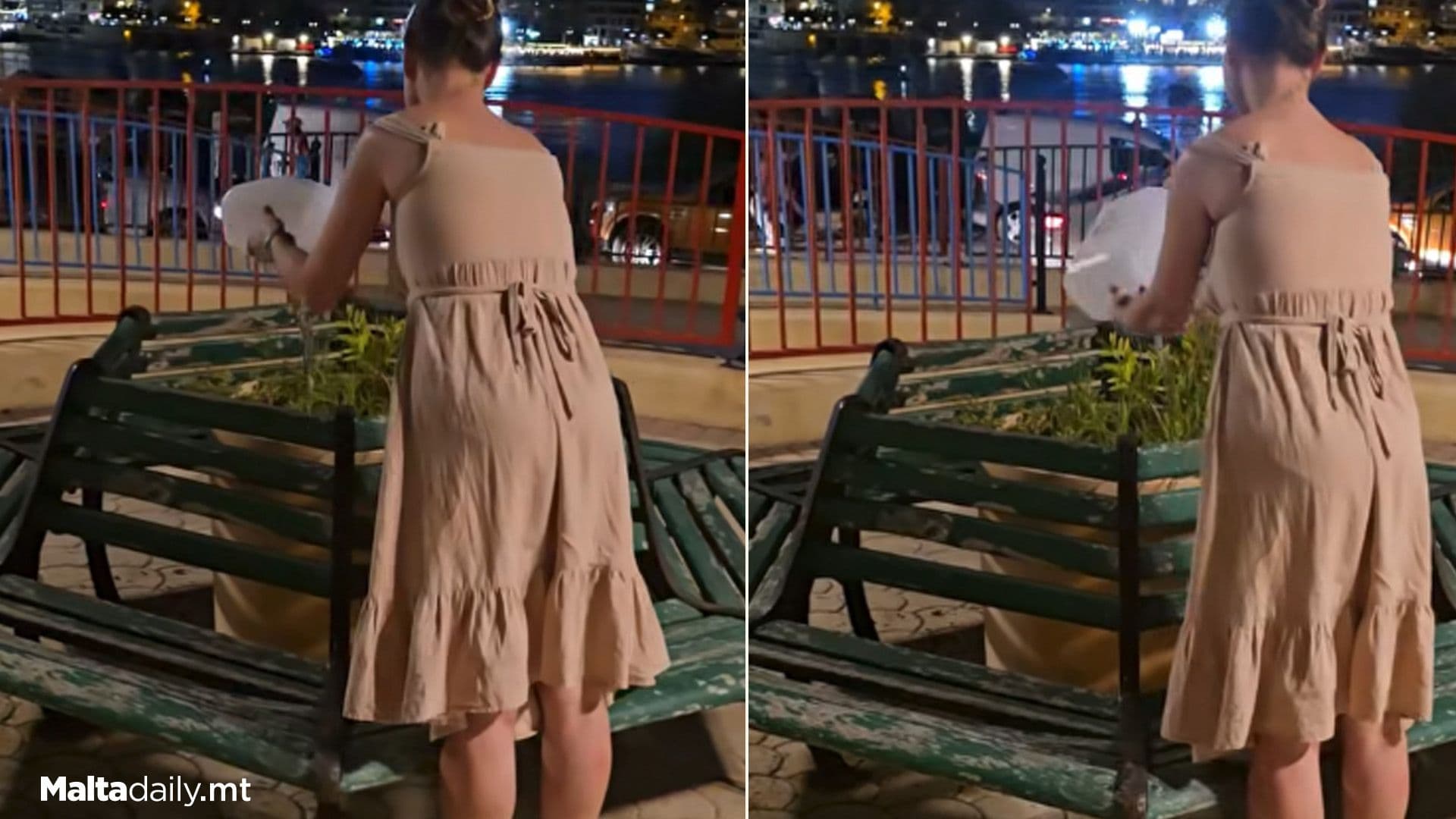 Ukrainian Woman In Malta Making Sure Sliema Plants Get Watered