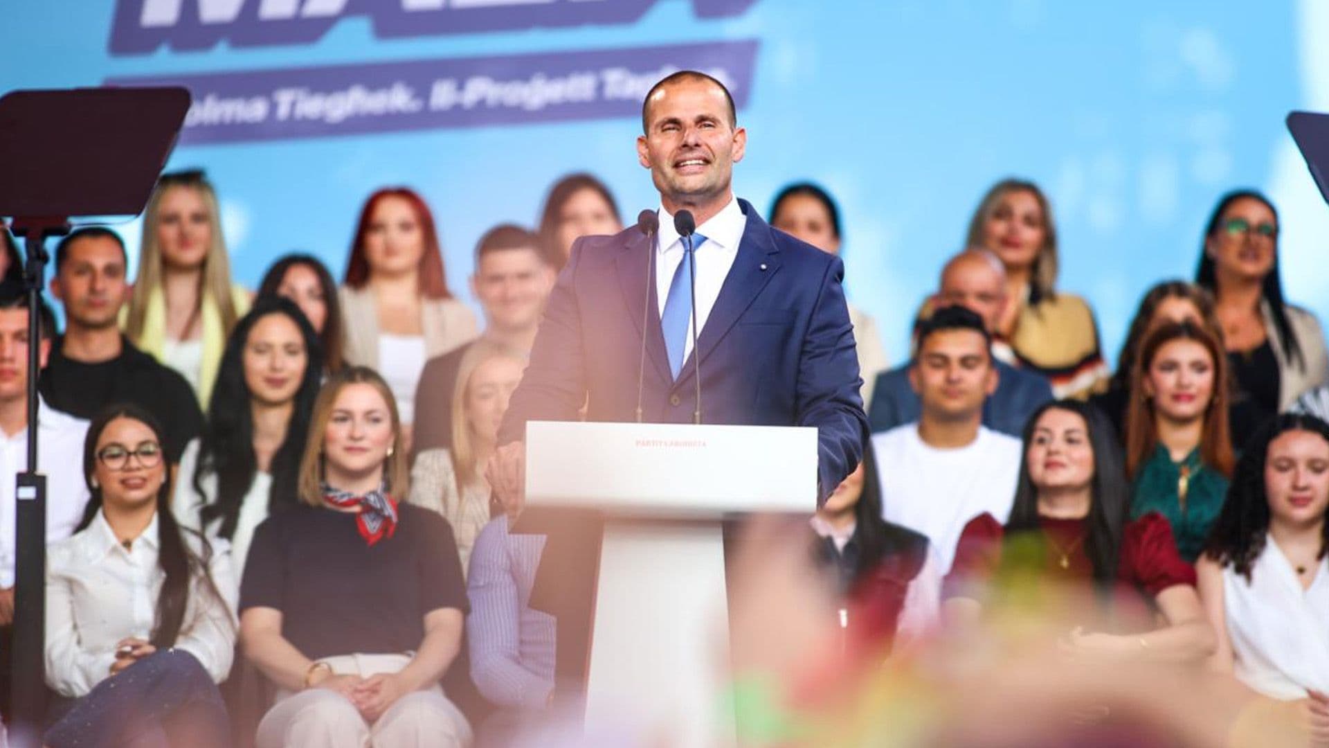 Prime Minister Addresses Crowds In Cottonera During Election Campaign