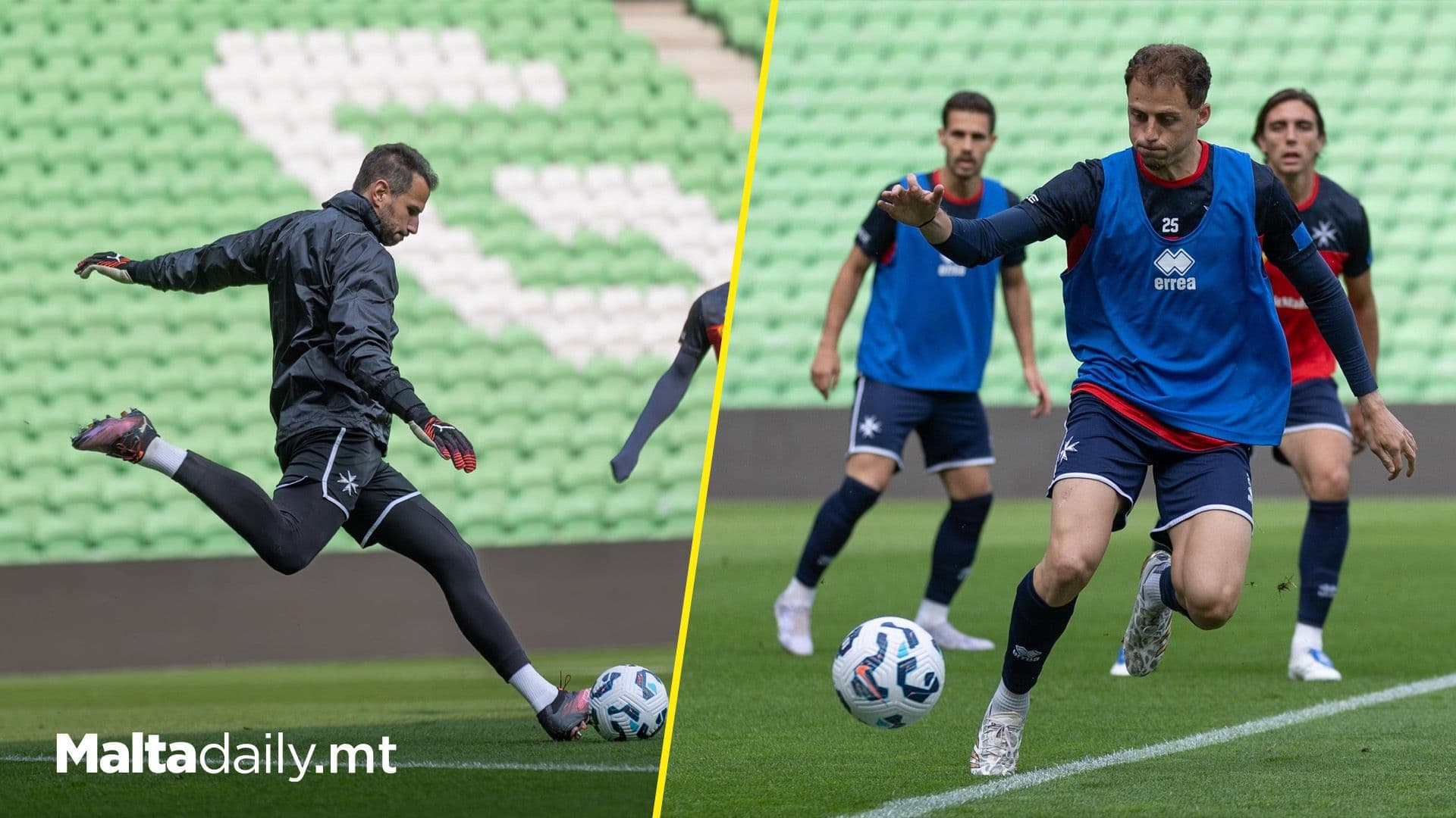 Malta’s Team Training Ahead Of Their Match Tonight Against The Netherlands