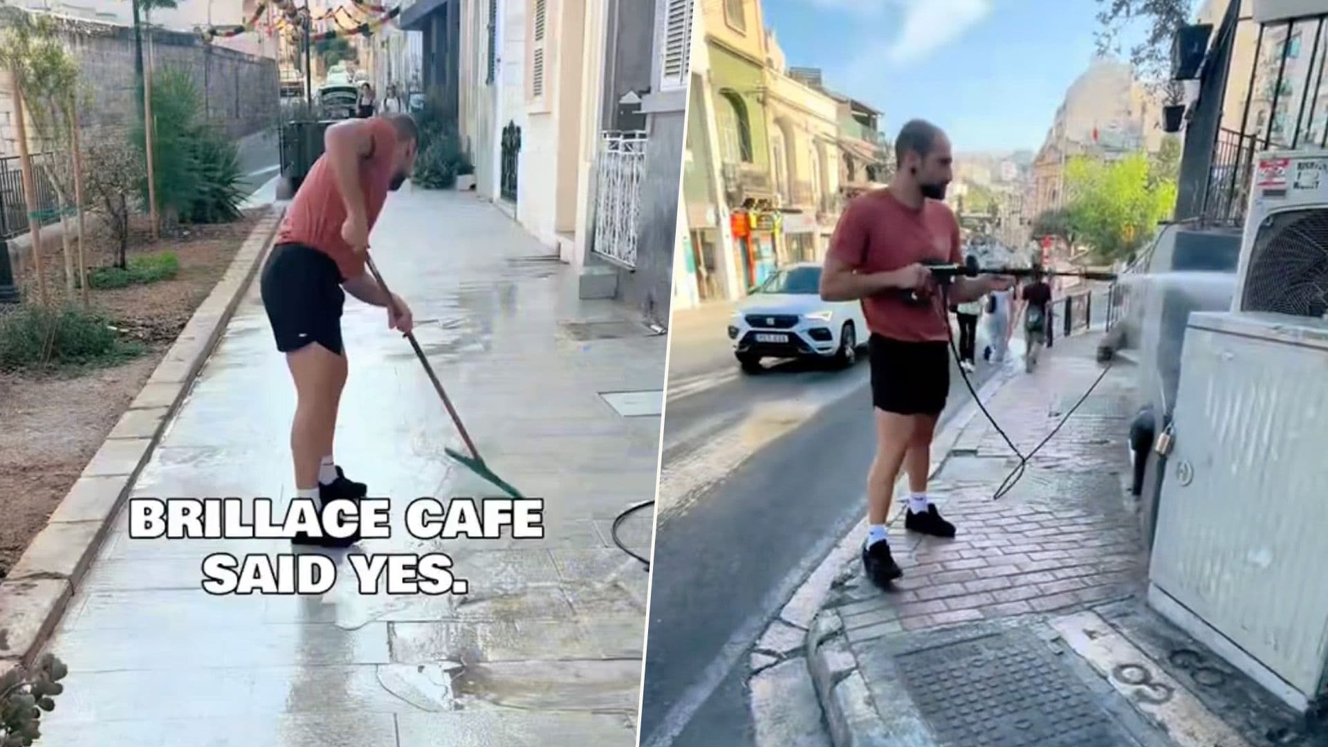 Brillace Team Cleans Up Steps & Pavement Around St Julian’s Cafe