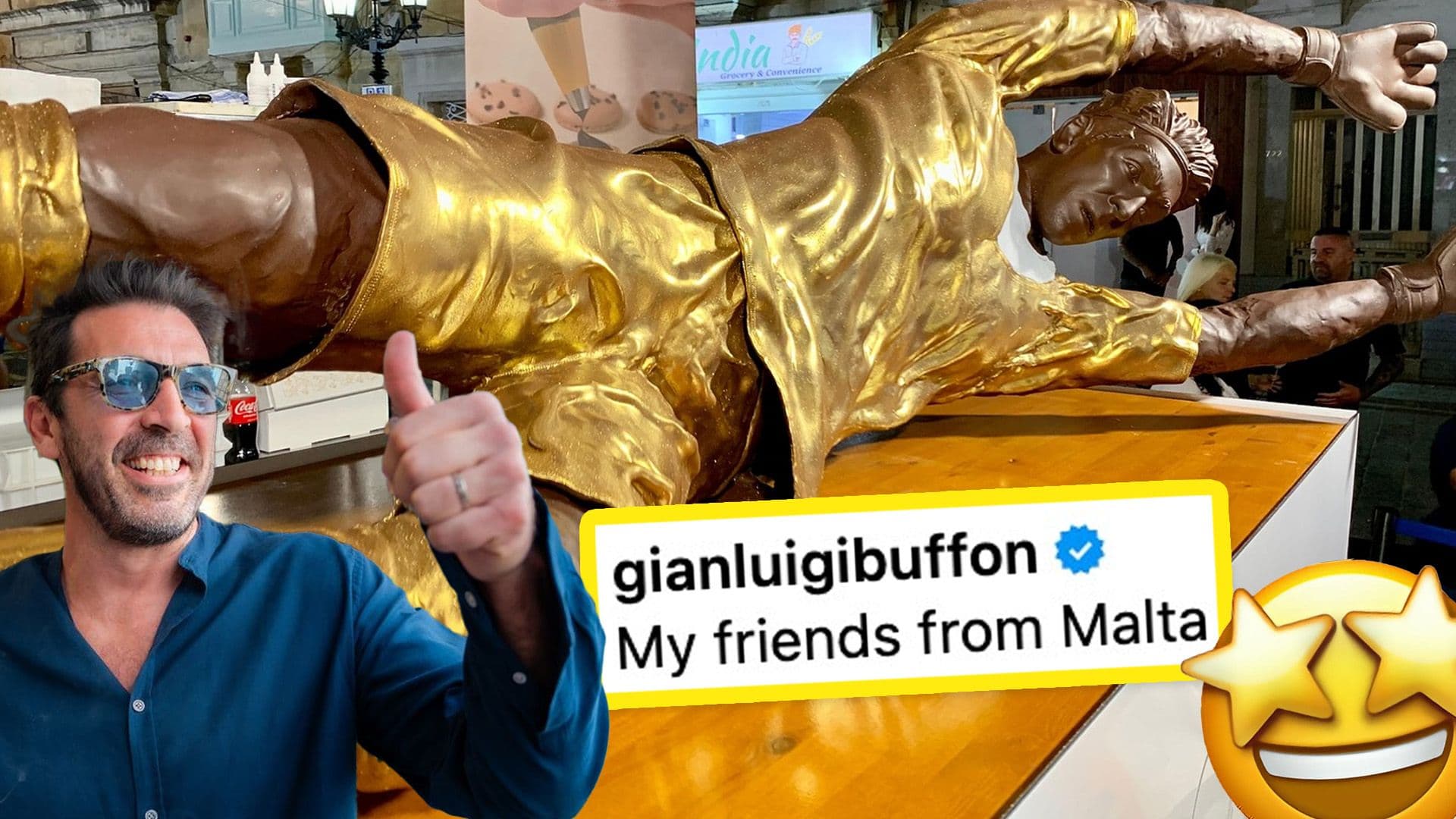 Gianluigi Buffon Praises Maltese Chocolatier for Incredible Chocolate Statue Tribute