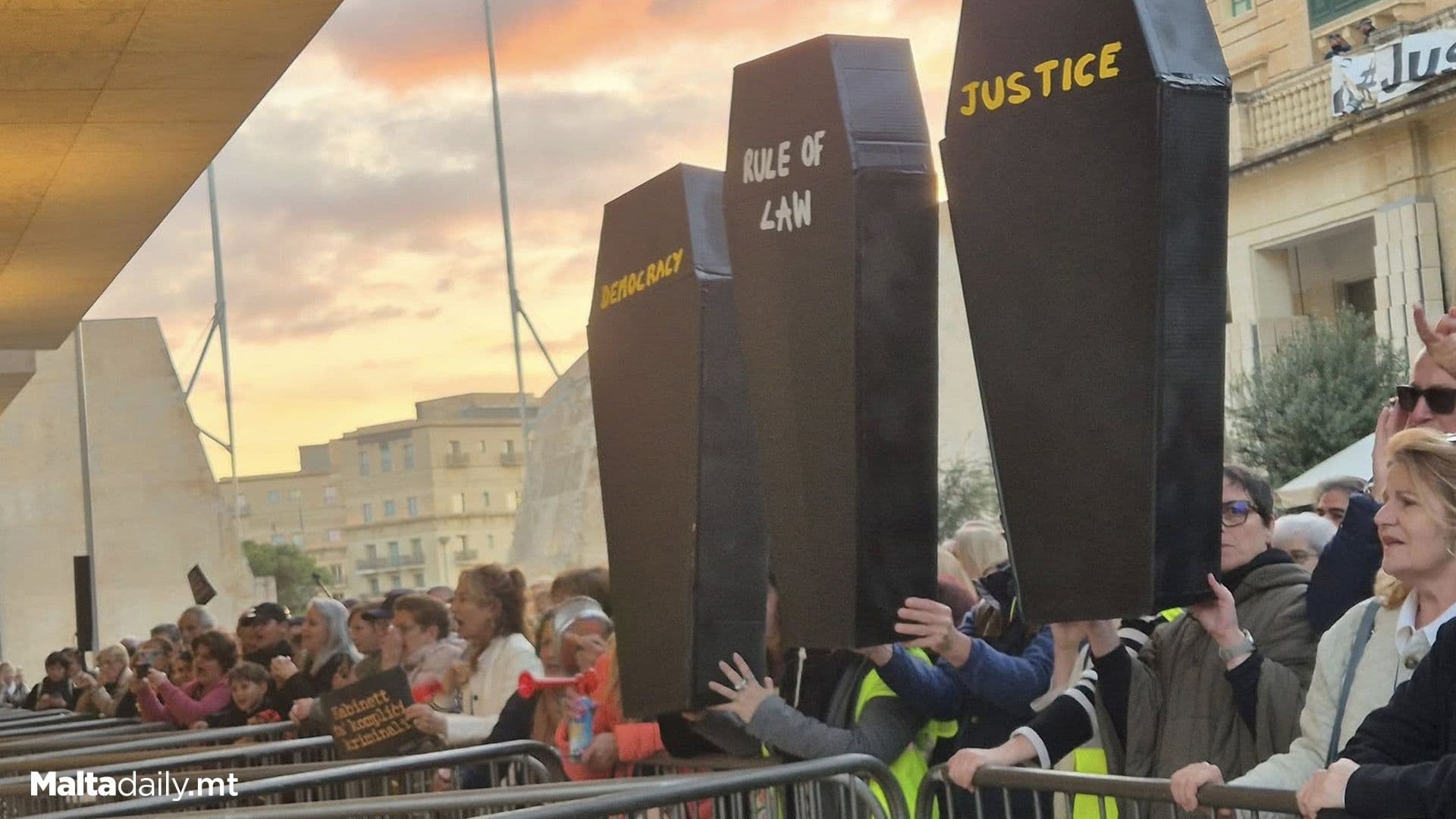 Repubblika Hold Protest Outside Parliament
