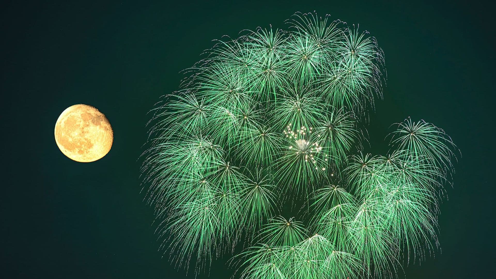 Local Photographer Captures Stunning Moon And Fireworks Display