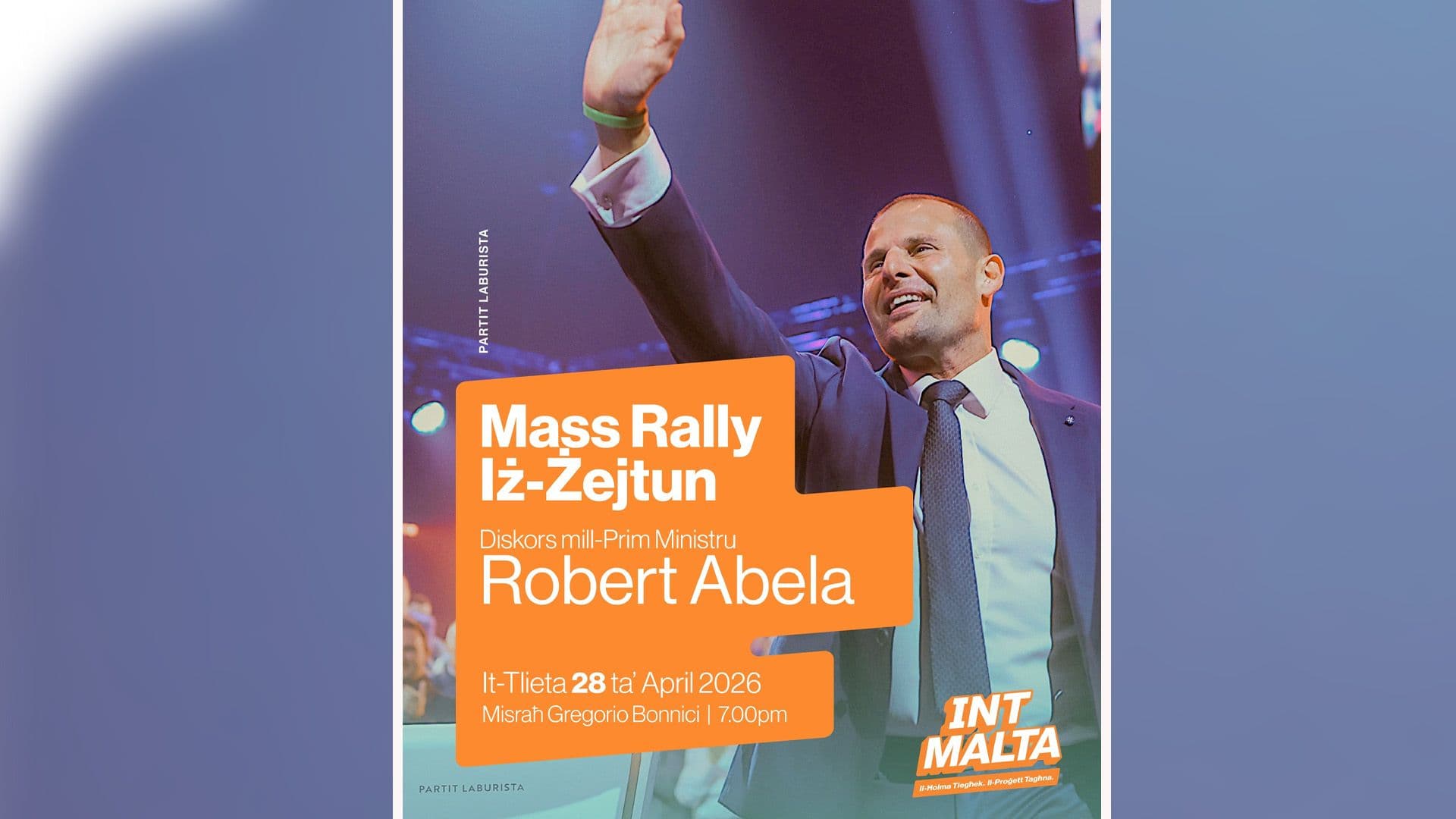 Prime Minister Announces 1st Election Rally For Żejtun Tomorrow