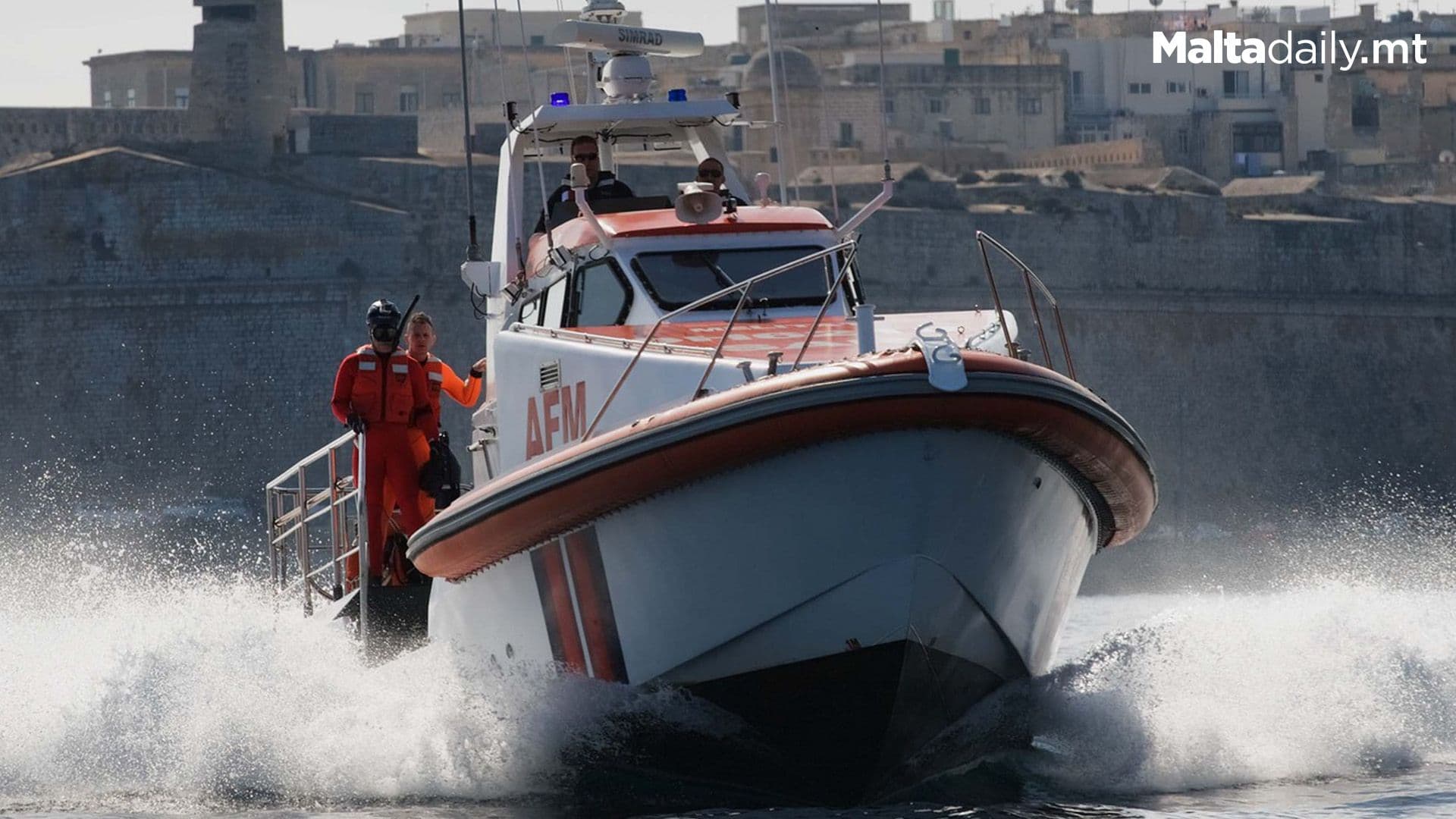 Armed Forces of Malta Rescue Ten Aboard A Charter Vessel Near Zonqor Point
