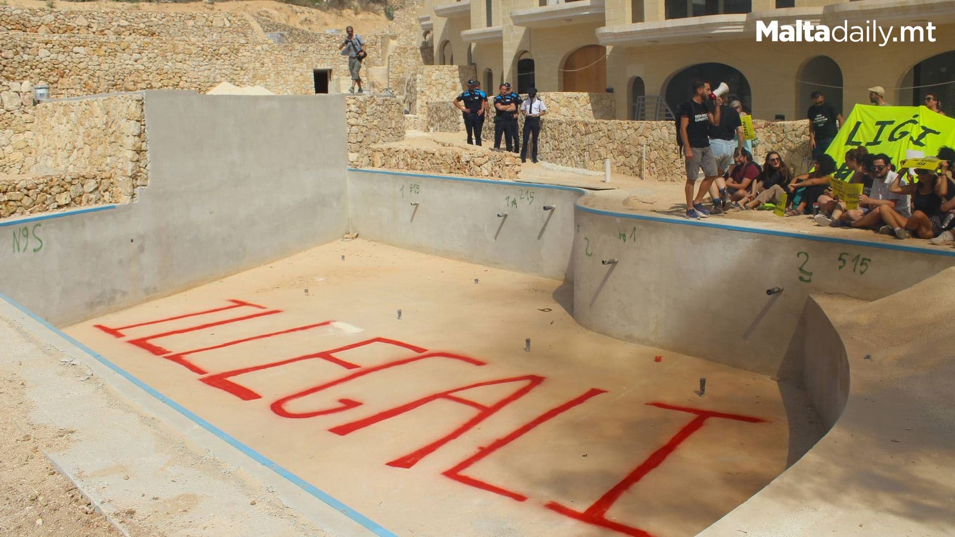 Moviment Graffitti Protest In Joseph Portelli’s Qala Pools