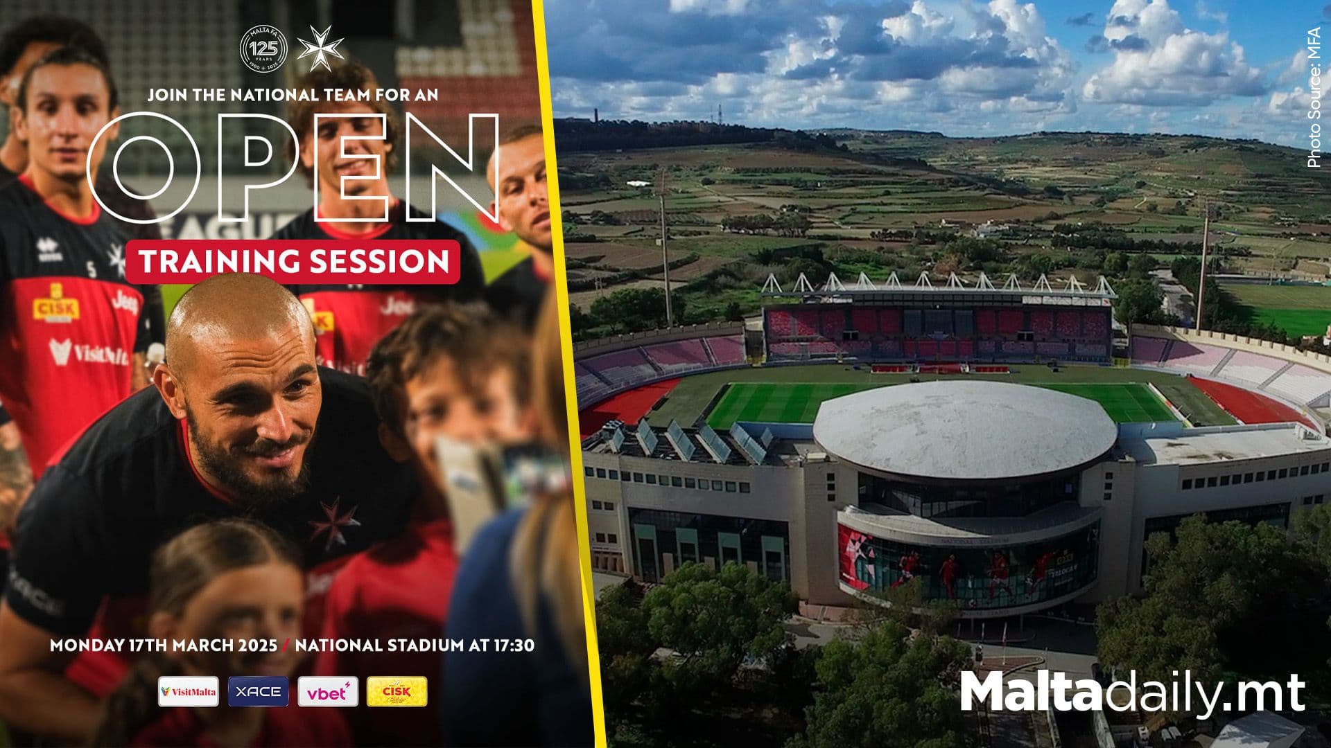 National Team To Host Open Training Session At Malta’s National Stadium