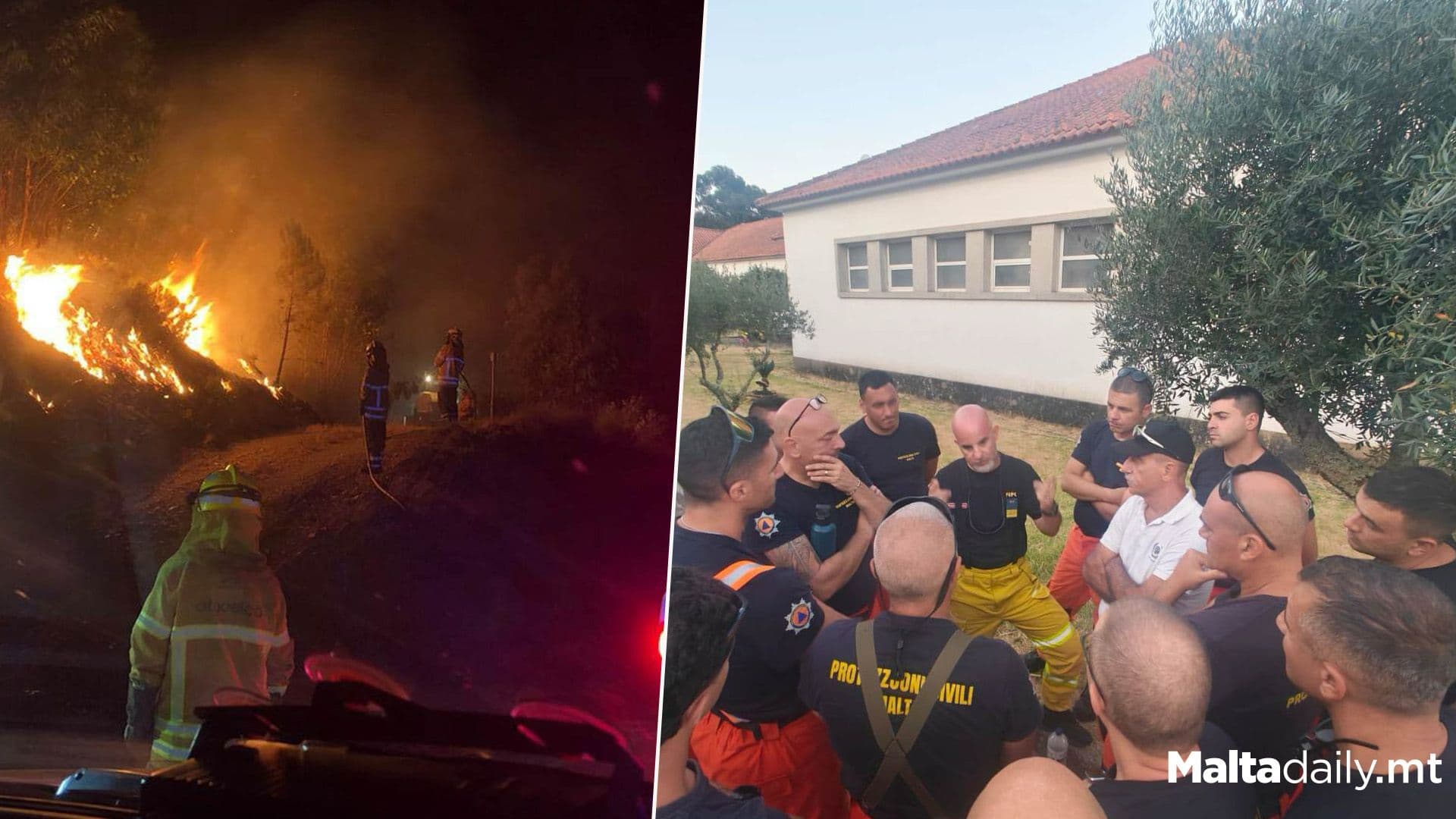 Maltese Firefighters Help Battle Wildfire In Portugal