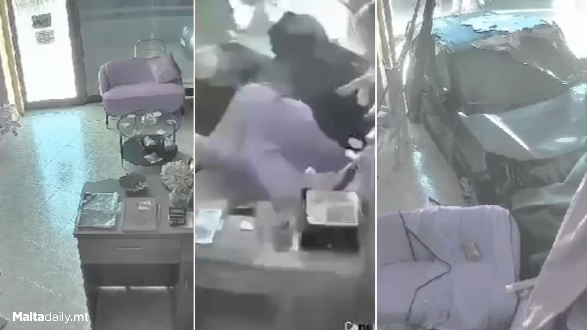 Watch: Moment Car Crashes Into Ħamrun Salon