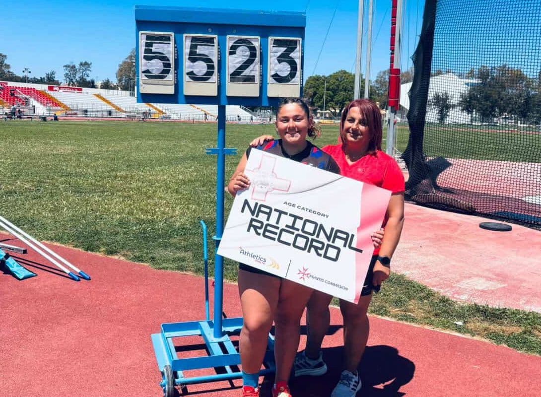 Sophia Curmi smashes national U16 hammer throw record with superb 55.23m performance