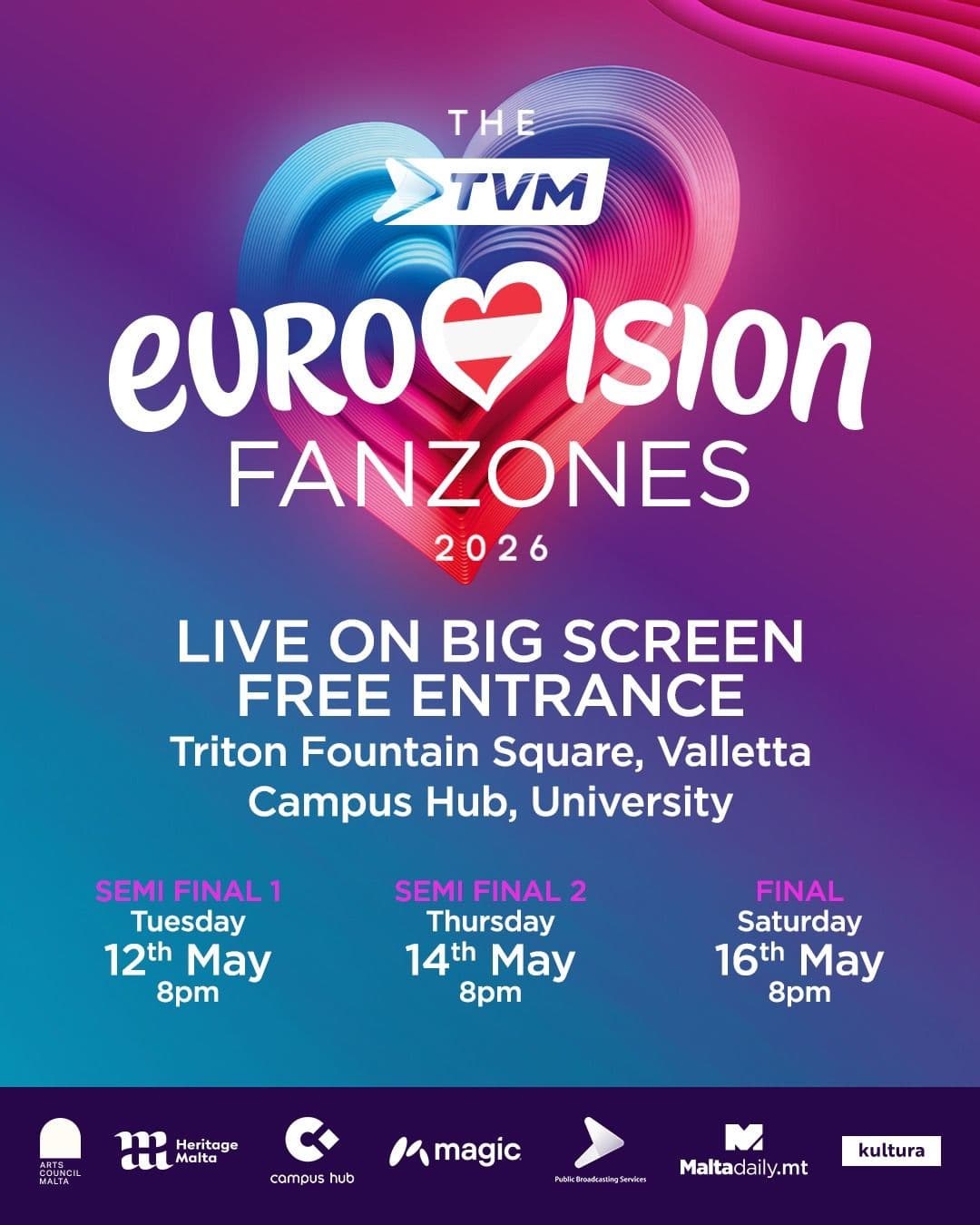 TVM Eurovision Fan Zones 2026 Return This May!