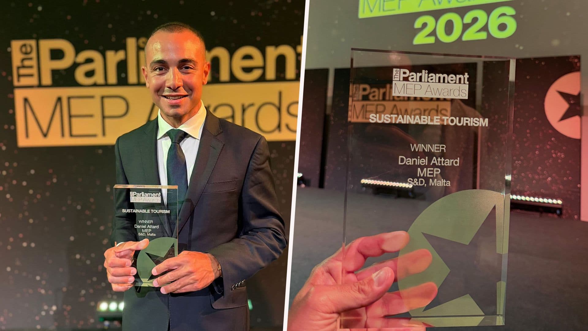 Daniel Attard Awarded ‘Sustainable Tourism’ Award At Parliament MEP Awards