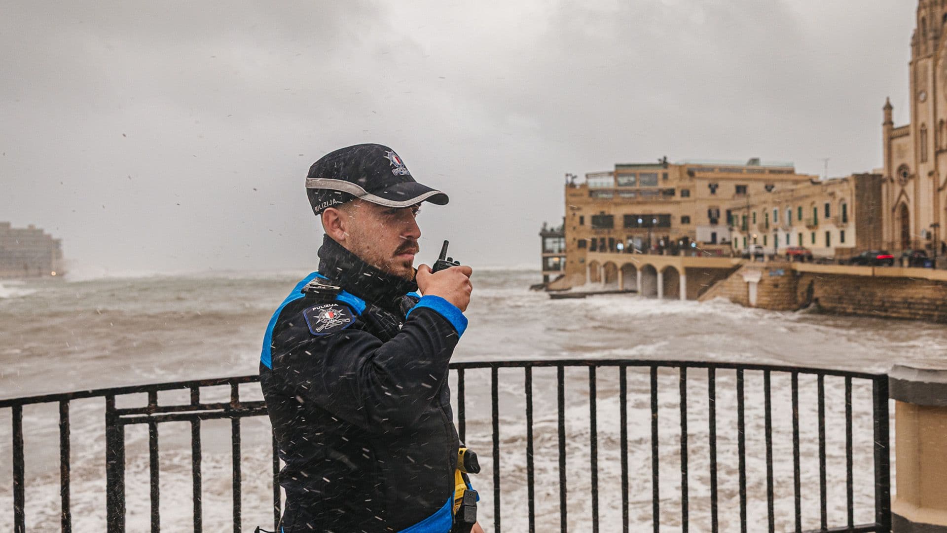 Malta Police Force Keep Community Safe During Storm Harry