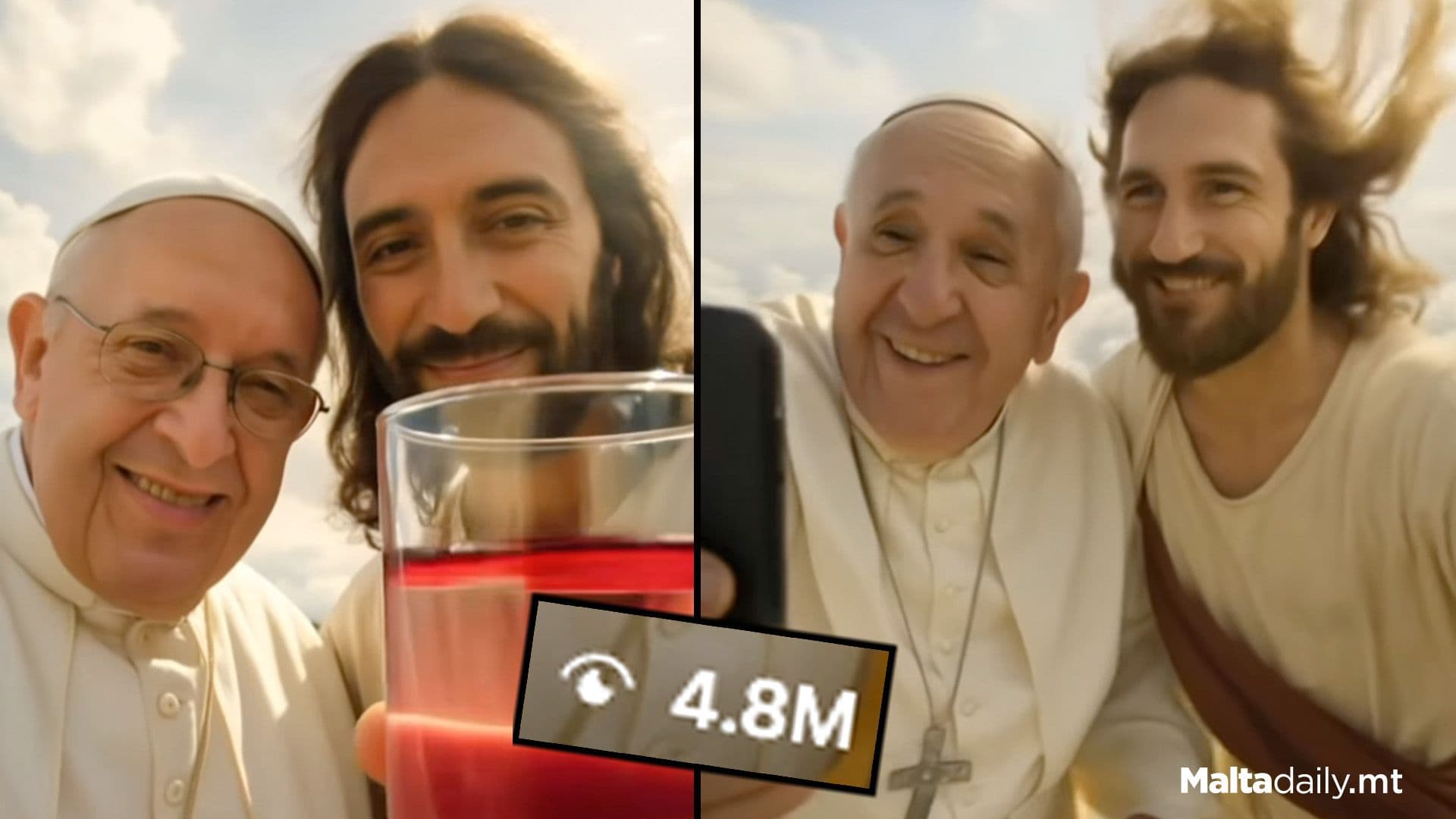 AI Videos Going Viral Of Pope Francis In Heaven With Jesus