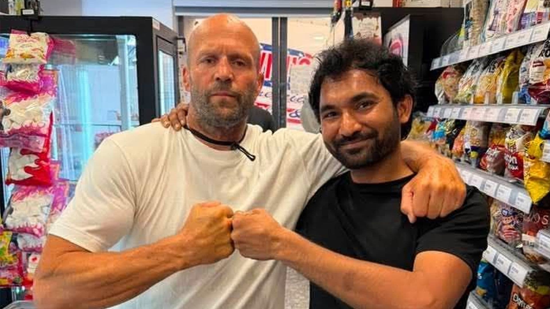 Jason Statham Makes Quick Stop At MyConvenience Valletta Pre-Filming