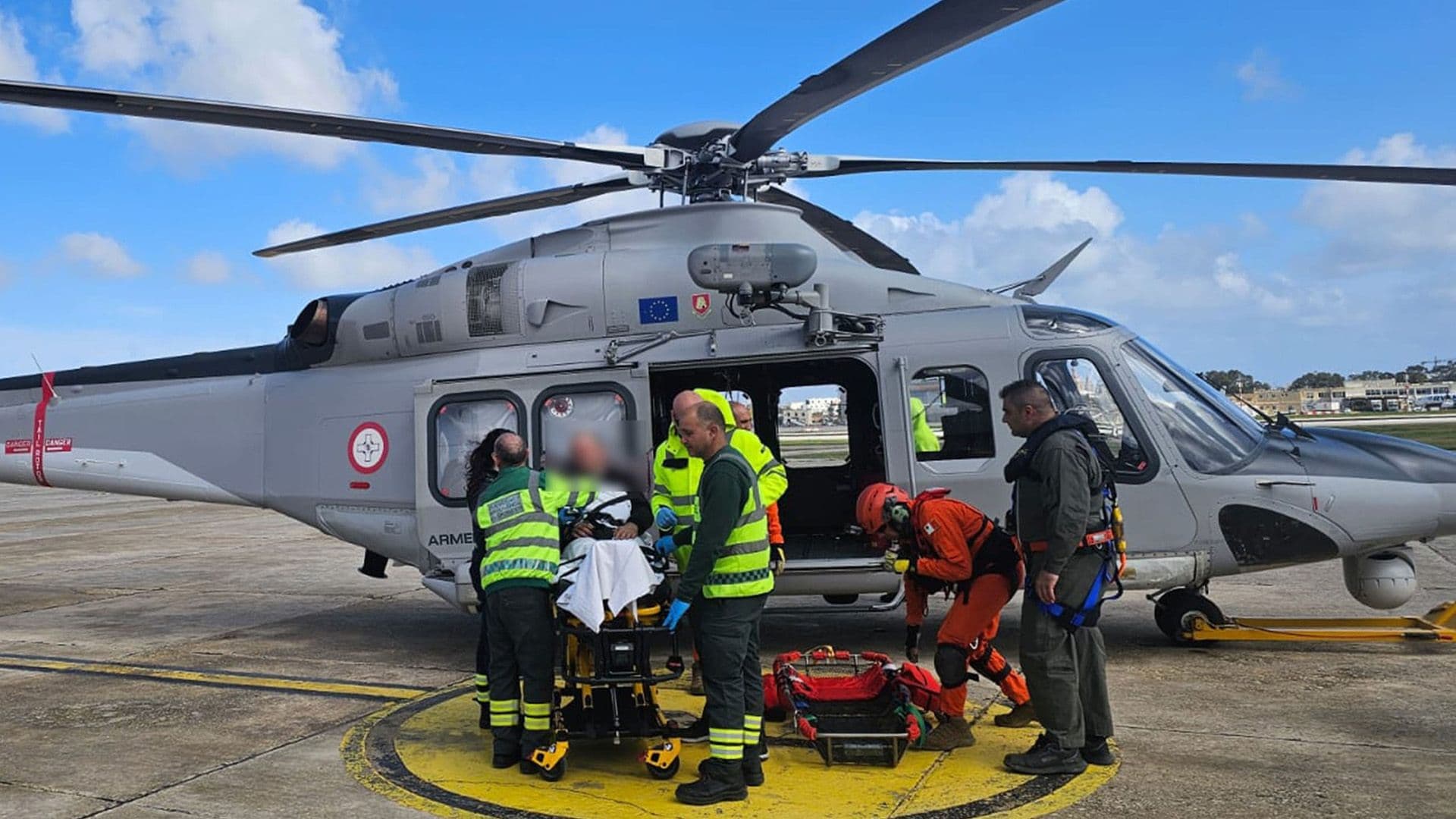 Crew Member In Need Of Medical Attention Rescued By AFM Helicopter