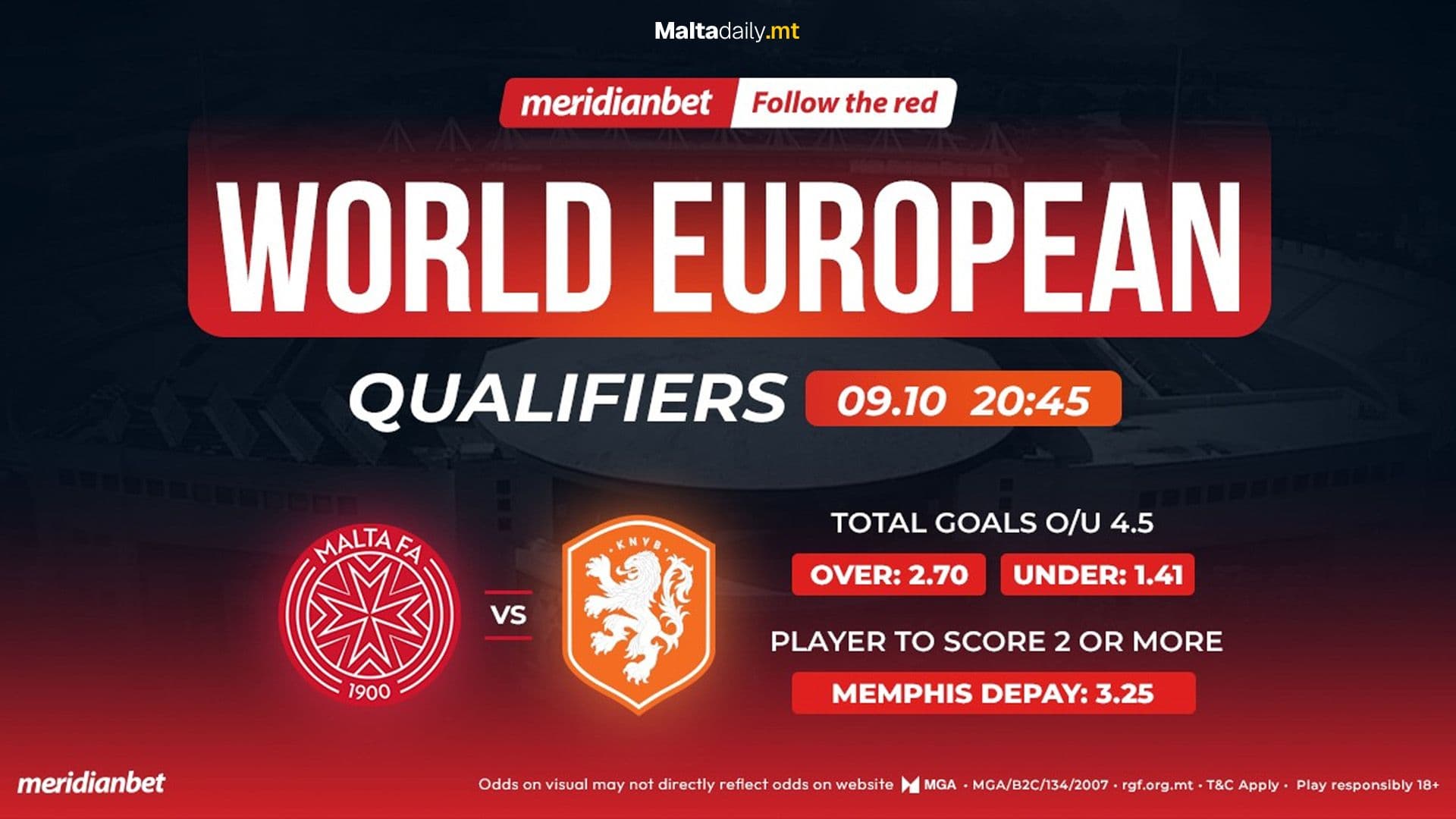 Meridianbet Match Focus: Malta vs Netherlands – Can The Reds Defy The Odds