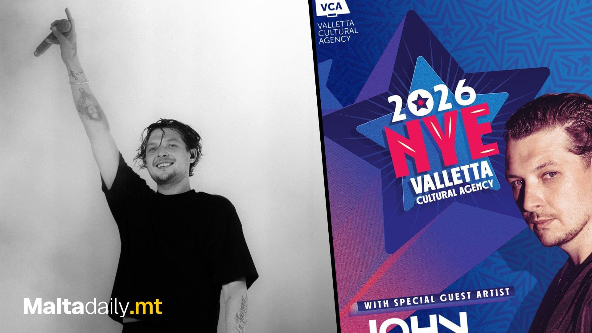 John Newman To Perform At Official NYE Valletta Celebration