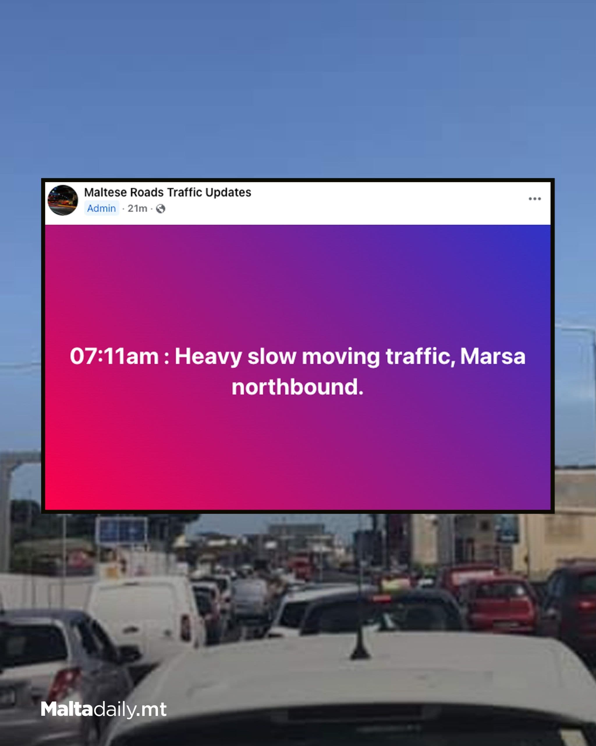 Heavy Slow Moving Traffic In Marsa Reported