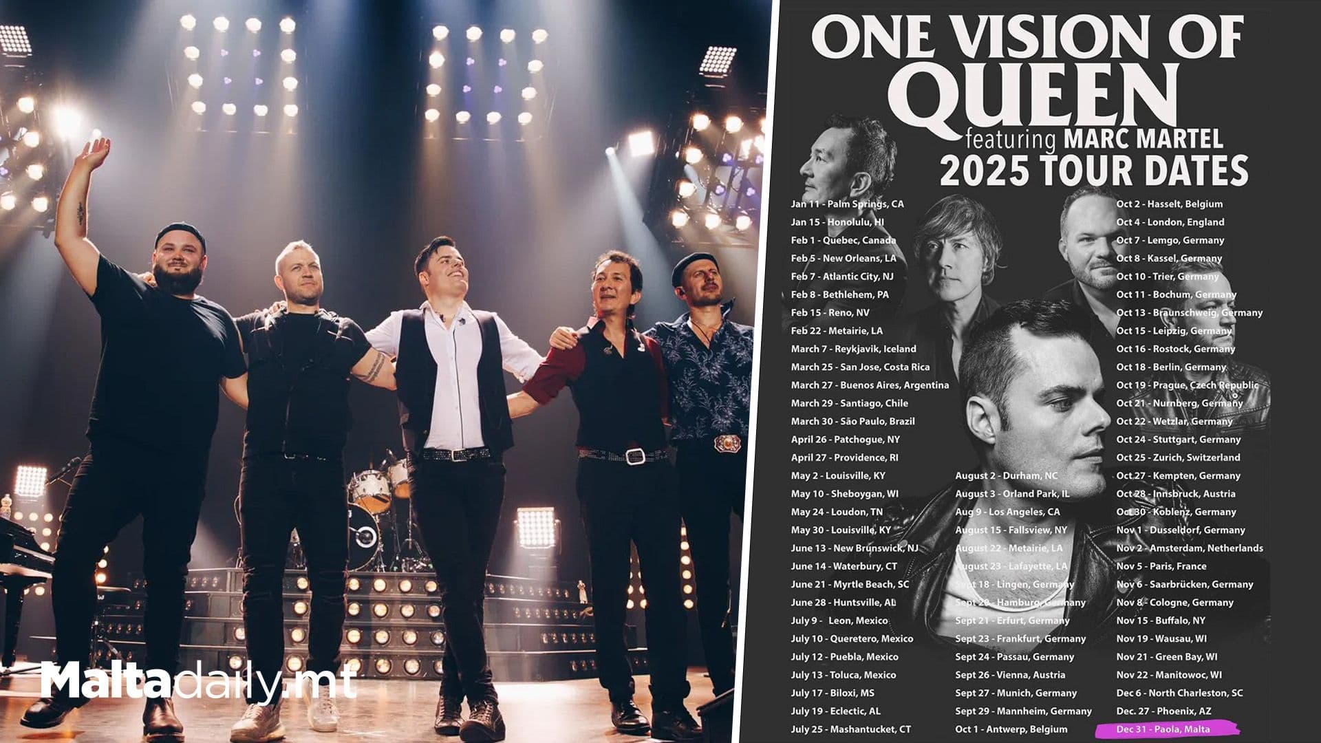 One Vision Of Queen With Marc Martel To Perform In Malta This New Year’s Eve
