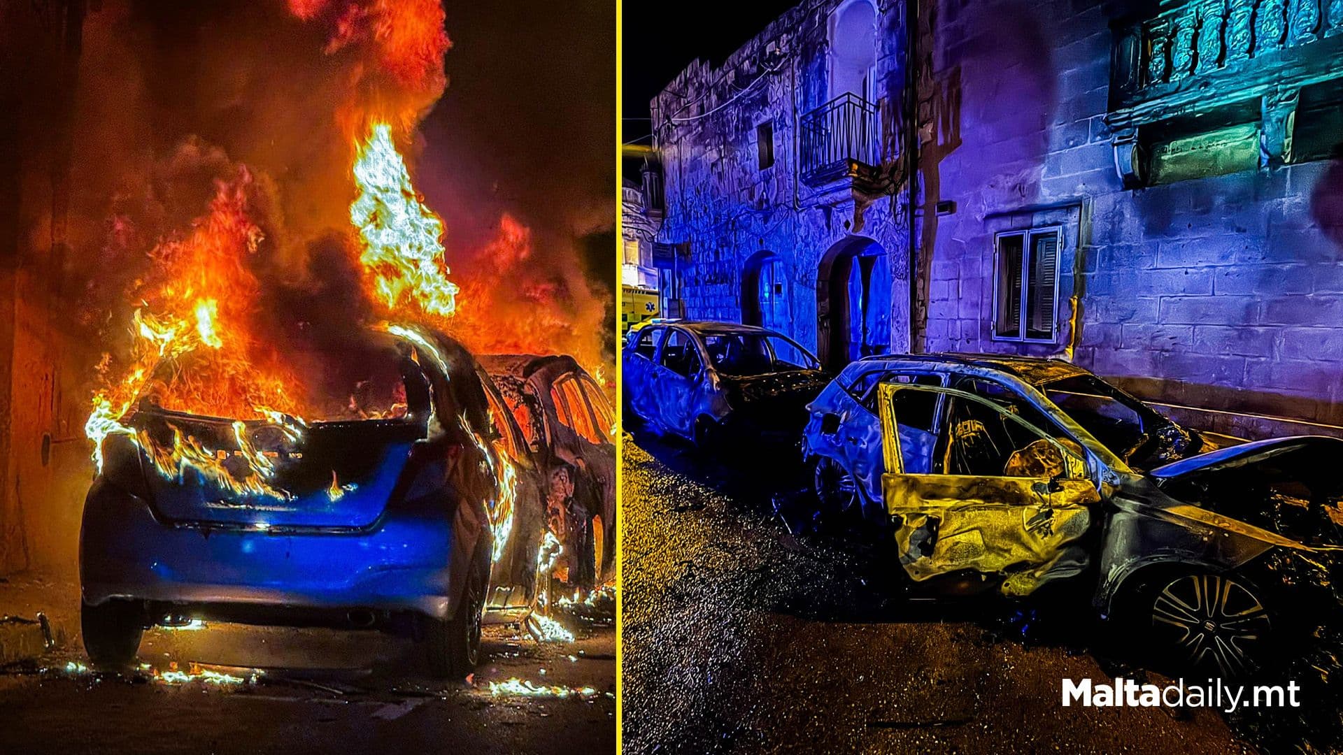 Firefighters Extinguish Dual Car Blaze In Siġġiewi