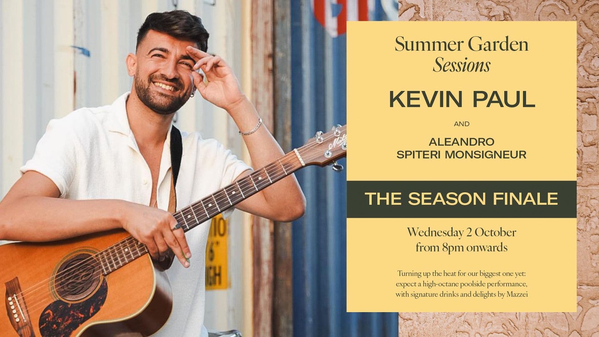 End Summer in Style with Kevin Paul at The Summer Garden