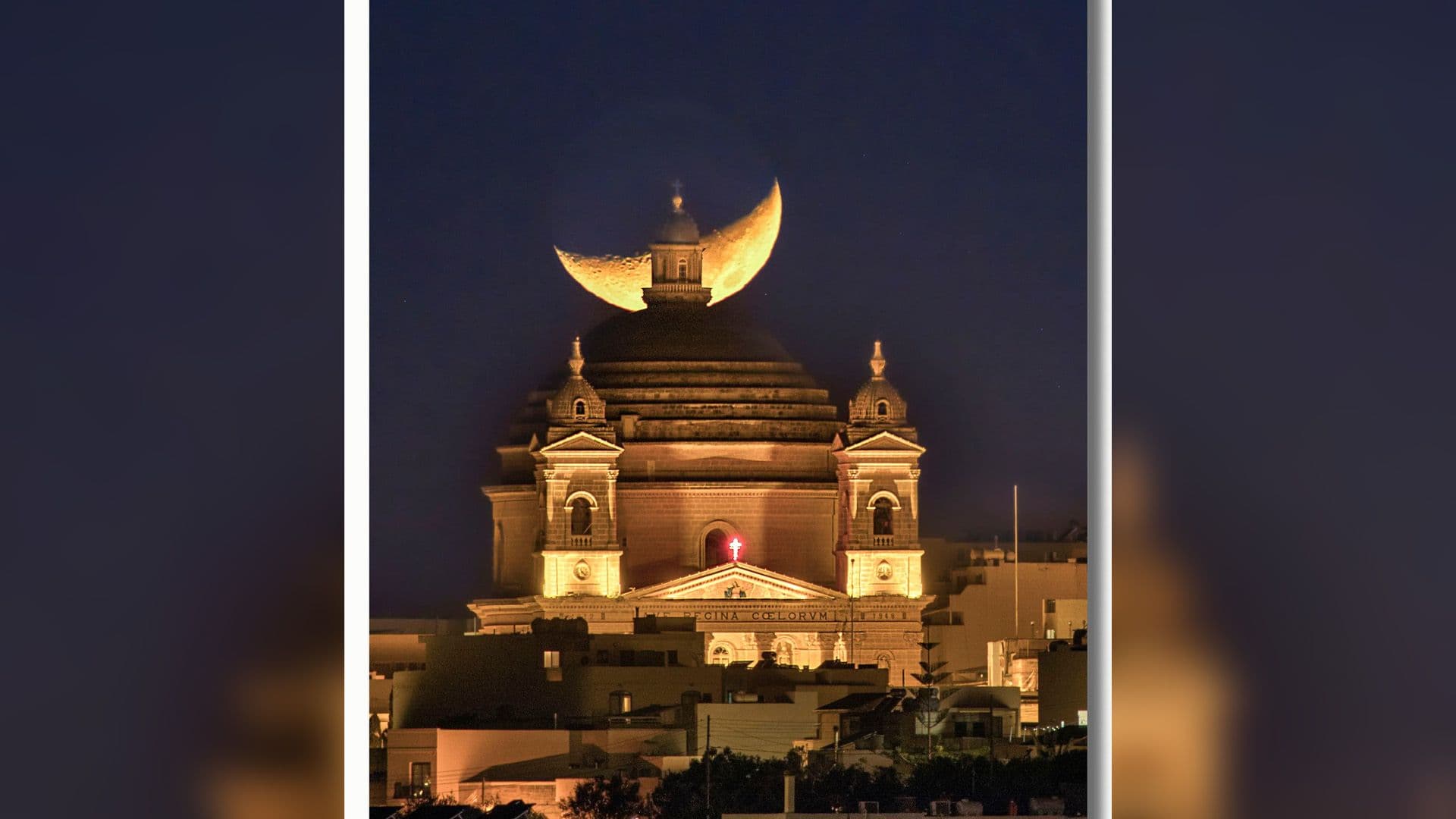 Local Snaps Stunning Photo Of Moon Behind Imġarr Church