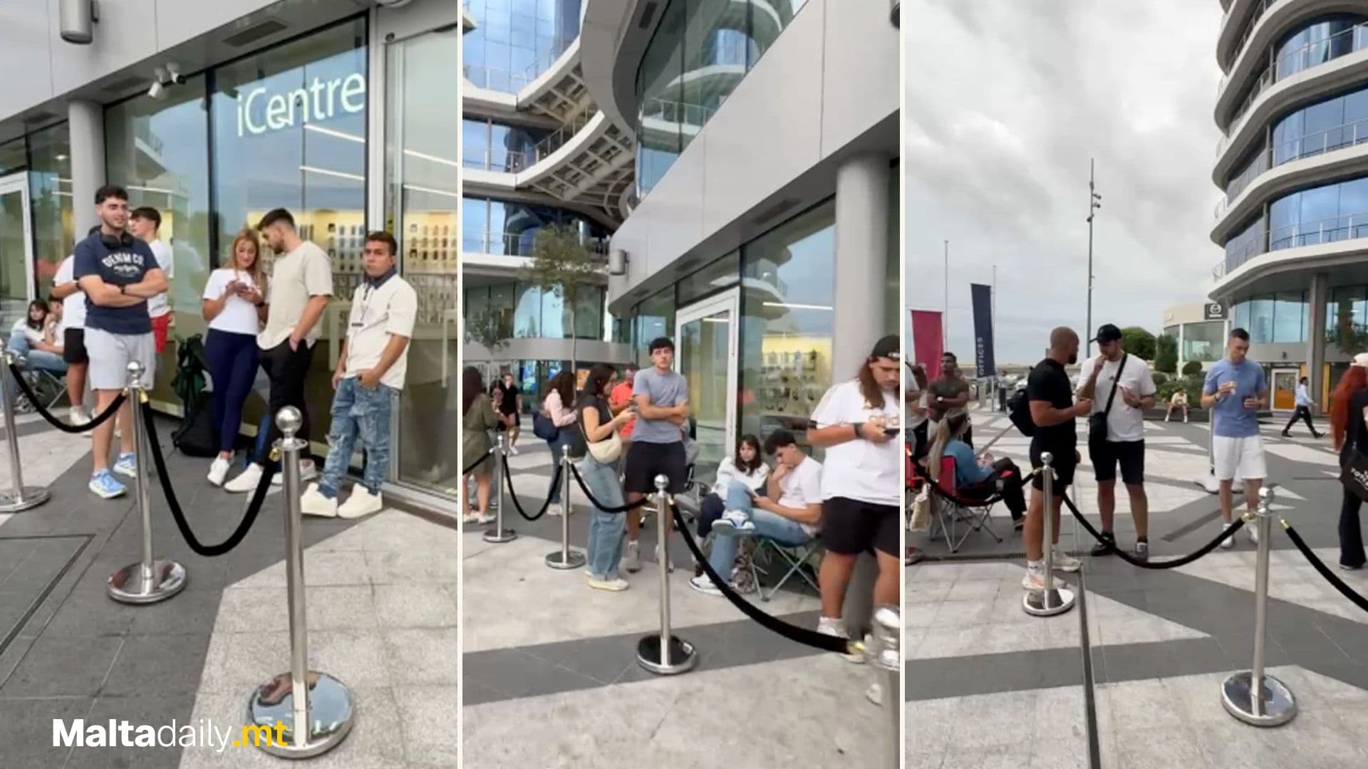 People Line Up Ahead Of iPhone 17 Release