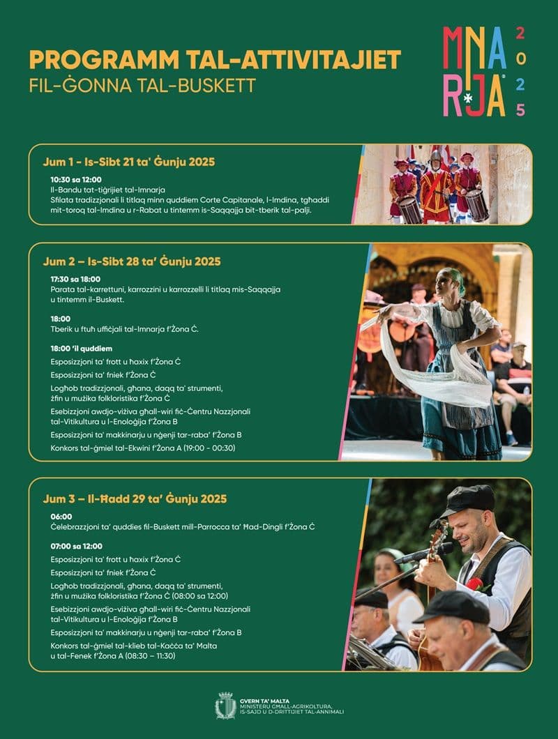 Imnarja 2025 Kicks Off On Saturday 21 June At Buskett Gardens