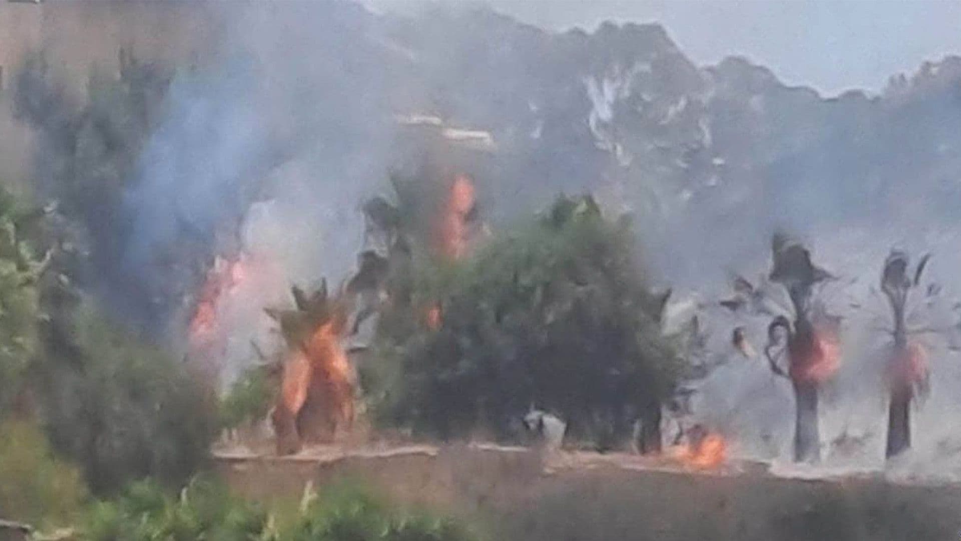 Civil Protection Battle Grass Fire In Victoria, Gozo