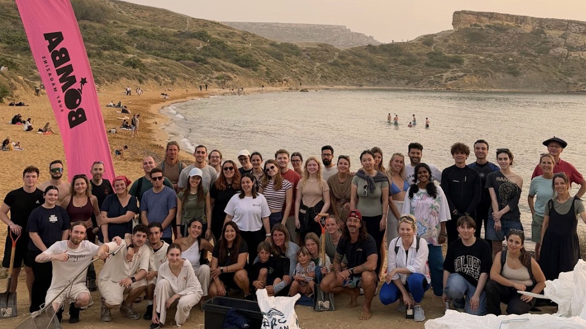 The Singita x Bomba Tribe Bin Back On Għajn Tuffieħa Beach After Clean Up!