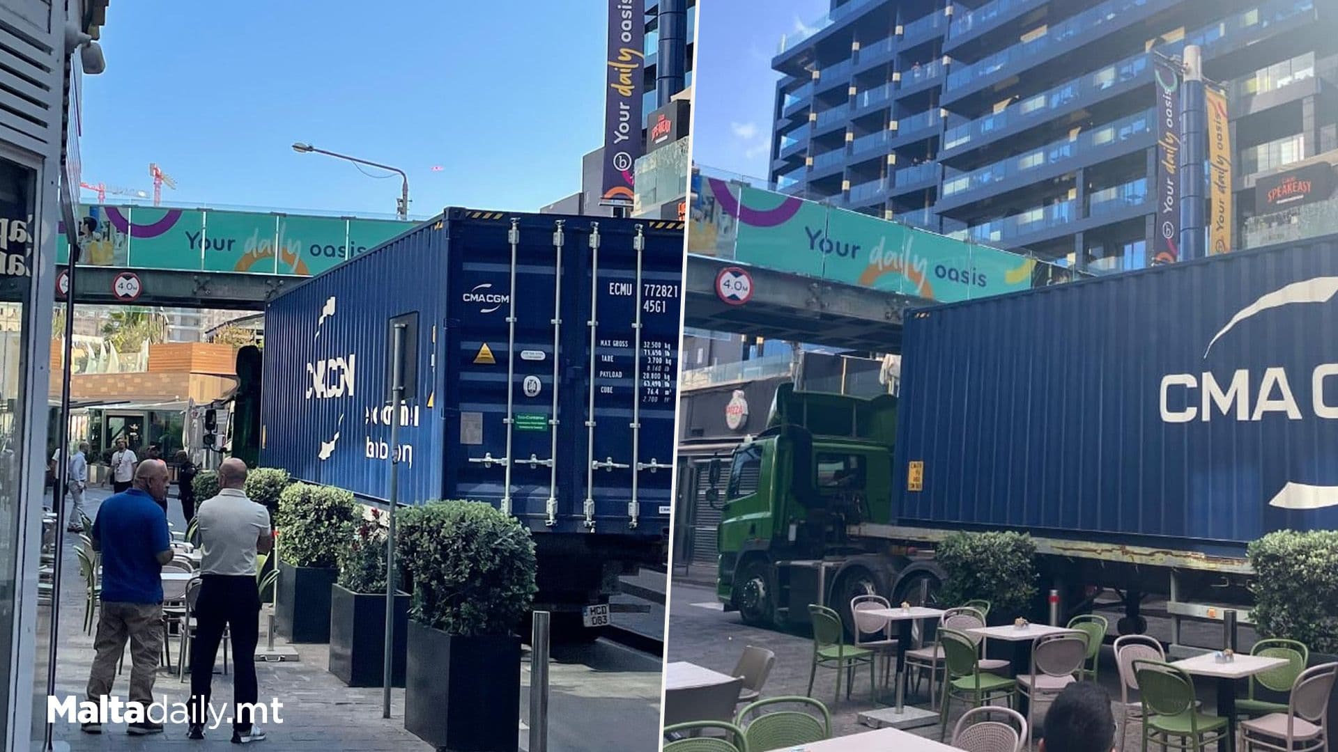 Traffic Reported After Truck Gets Stuck Under Paceville Bridge