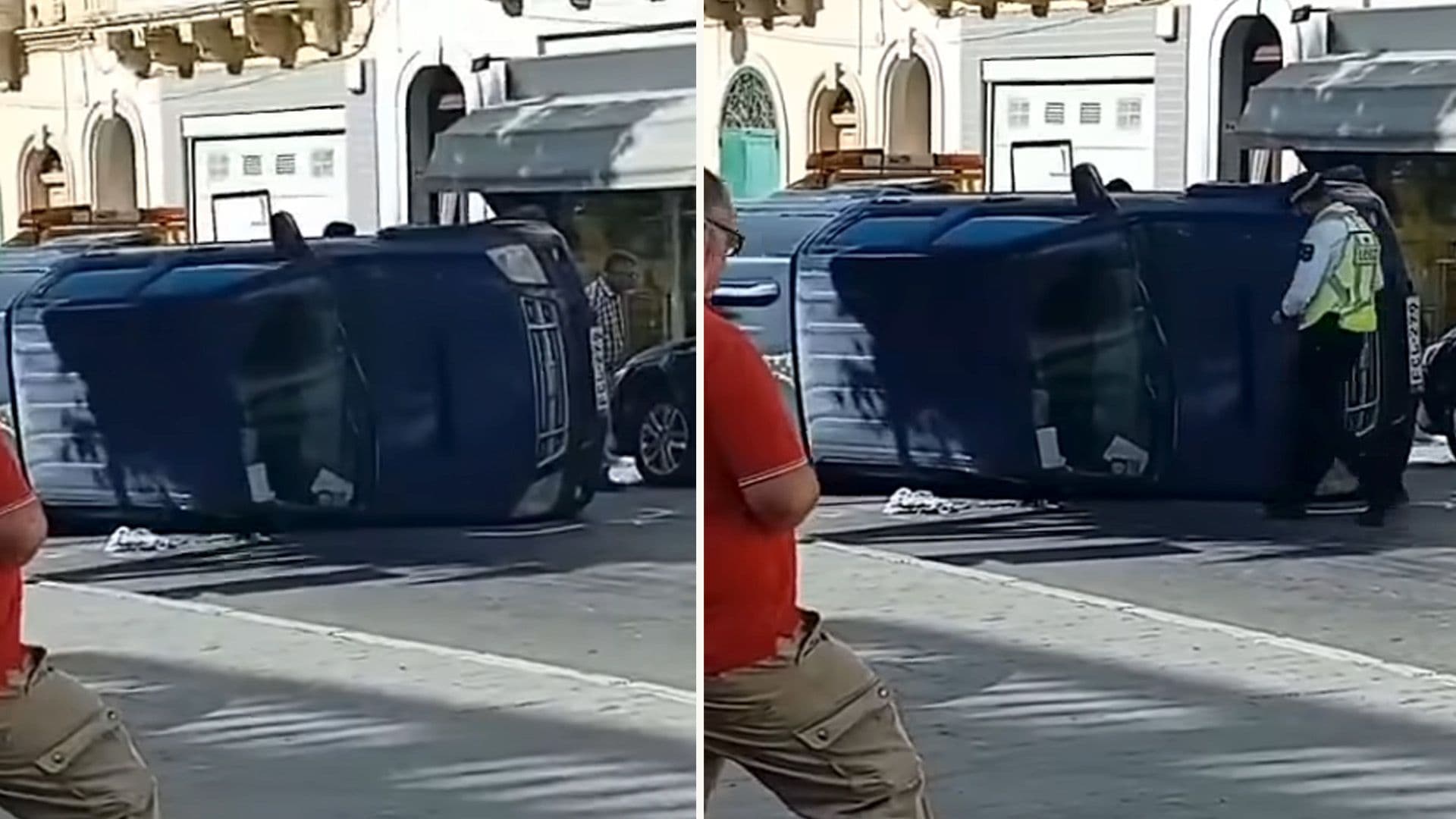 Car Overturns In Marsa Earlier Today