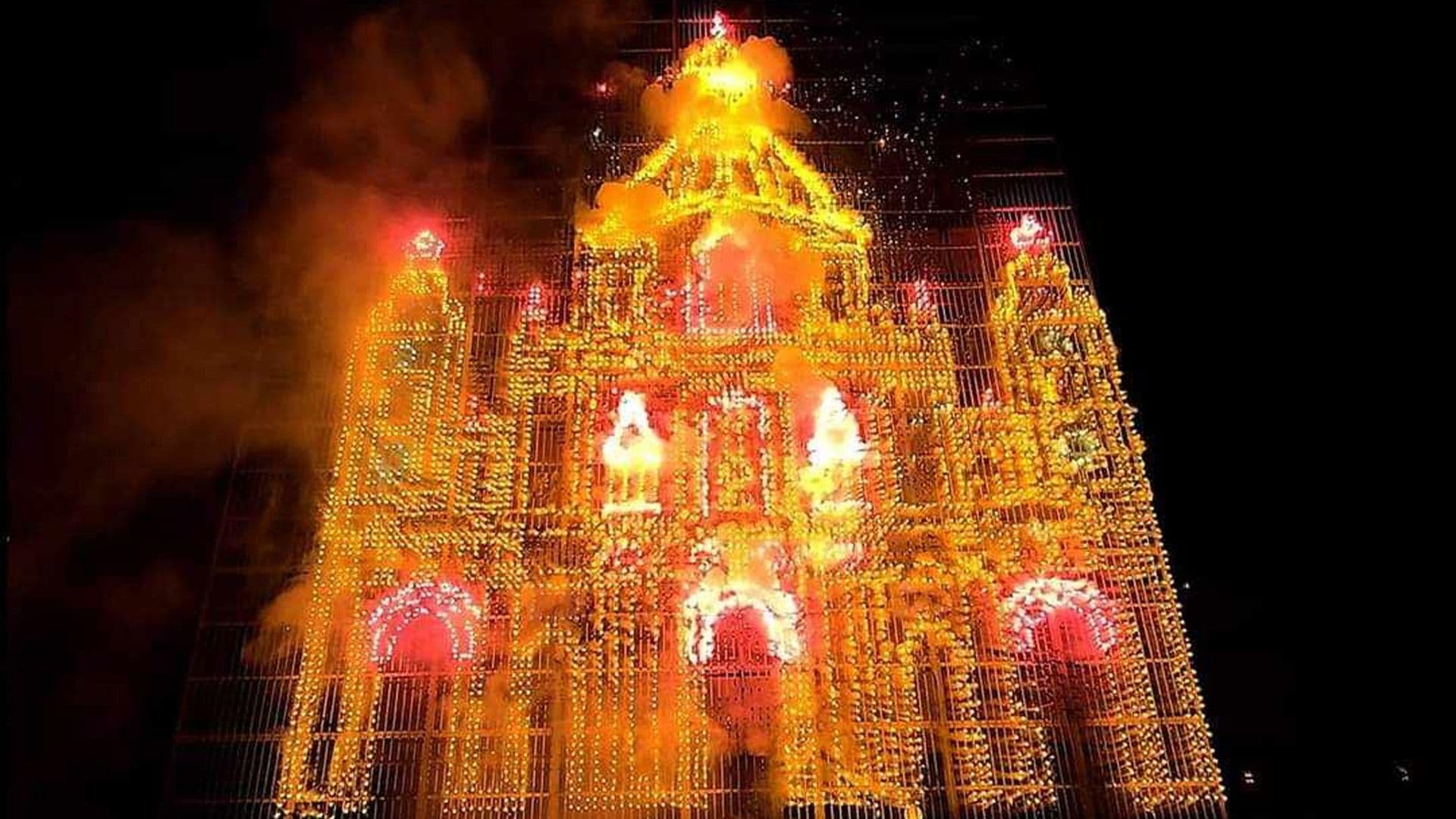 Church Facade & St. Nicholas Displayed in Siggiewi Pyrotechnics Show
