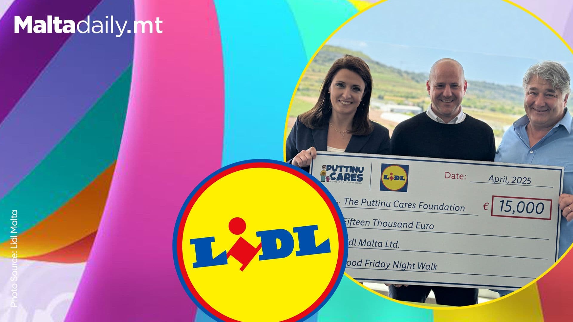 Lidl Malta Donates €15,000 To Puttinu Cares For Annual Good Friday Night Walk