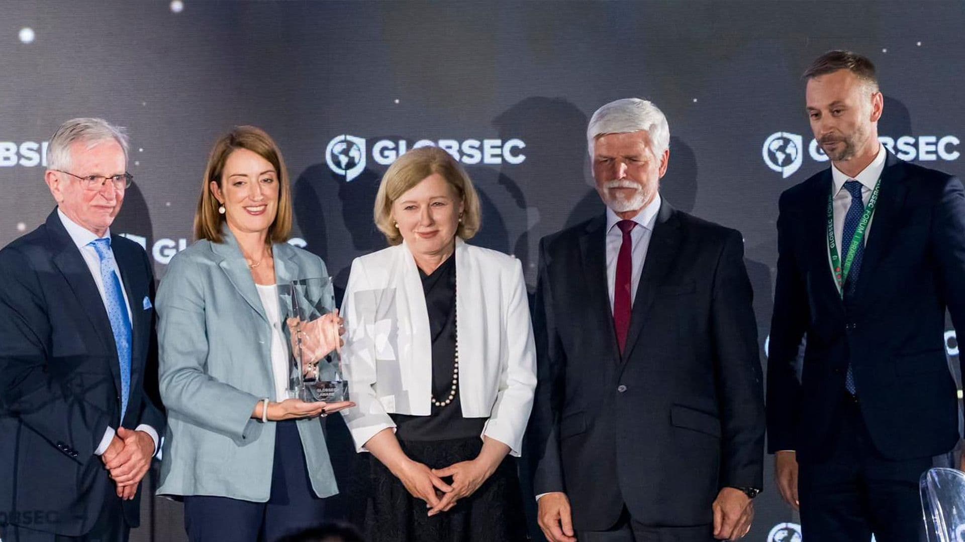 Roberta Metsola Receives GLOBSEC Award ON Behalf Of EU Parliament