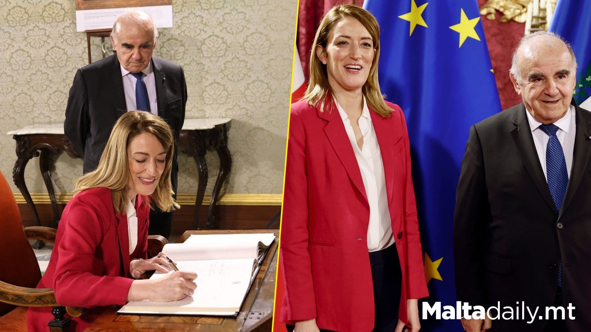 President George Vella Welcomes Roberta Metsola To Palace
