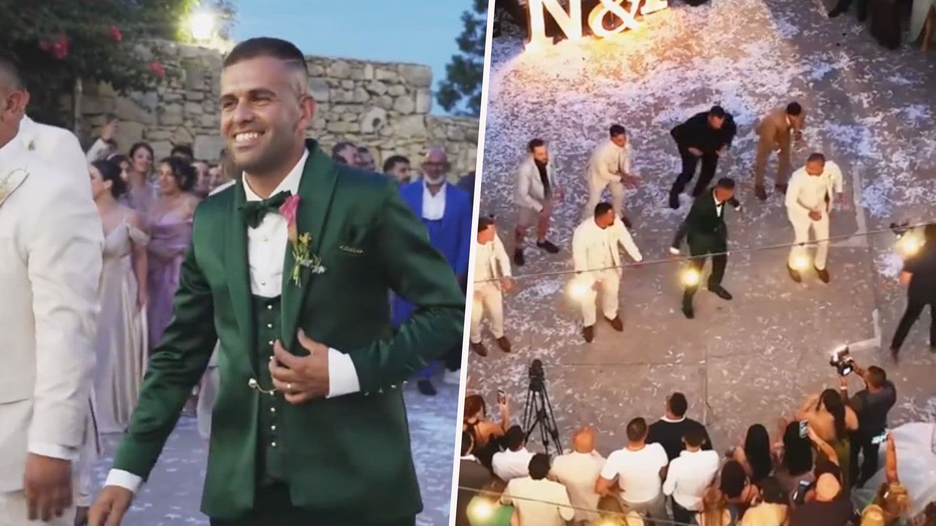 Grooms Team Play Champions League Anthem For Wedding Dance