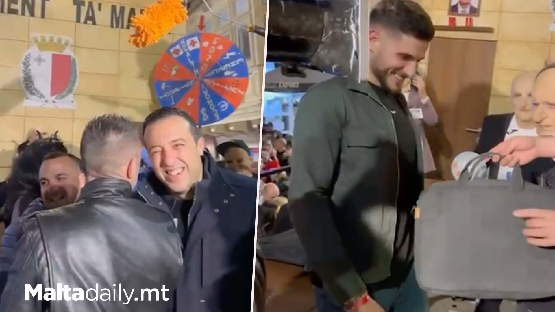 Clint Camilleri & Alex Borg Visit Nadur Parliament Float