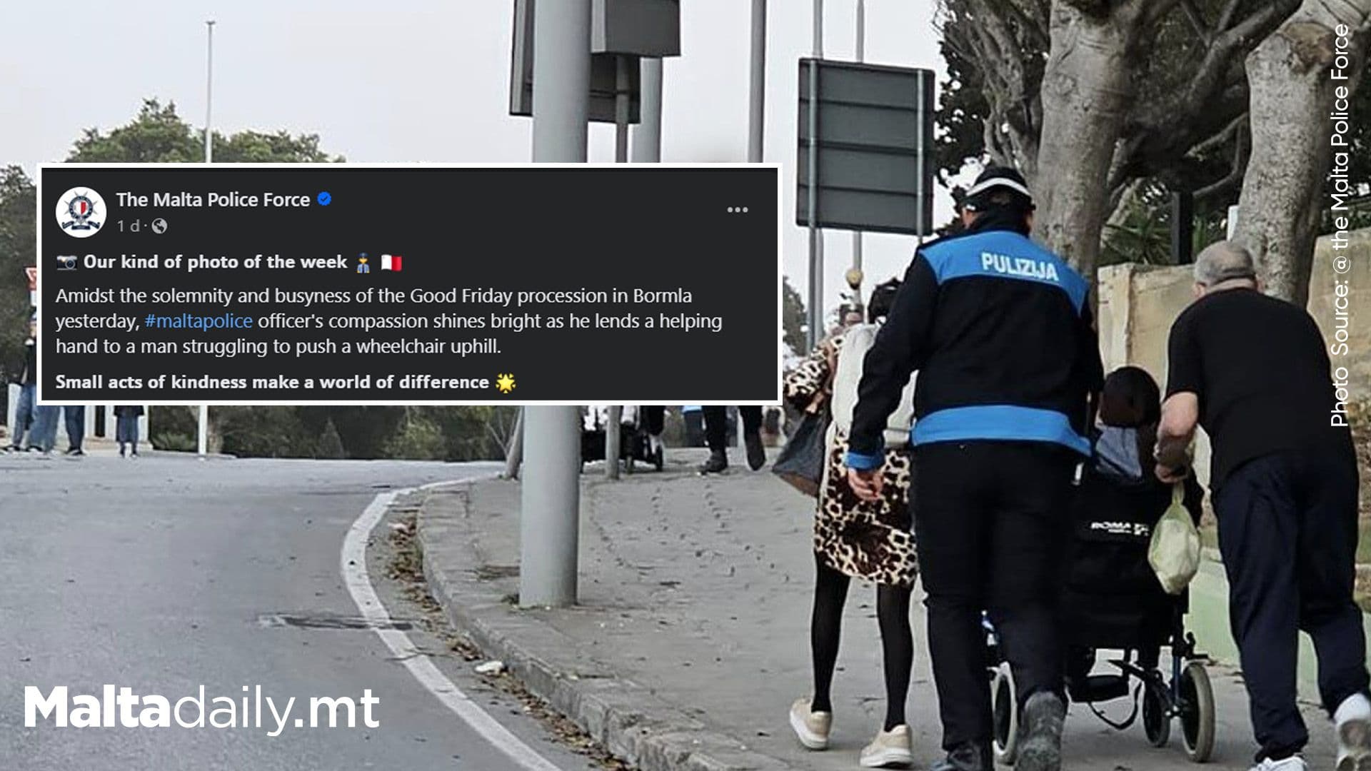 A Police Officer’s Heartwarming Gesture During Bormla’s Good Friday Procession
