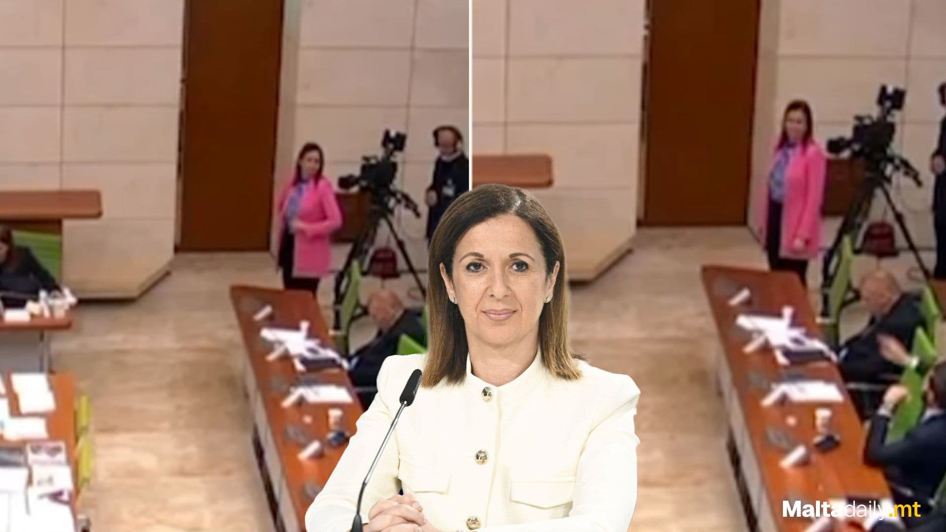 Paula Mifsud Bonnici Apologises For Standing In Front Of Parliament Camera