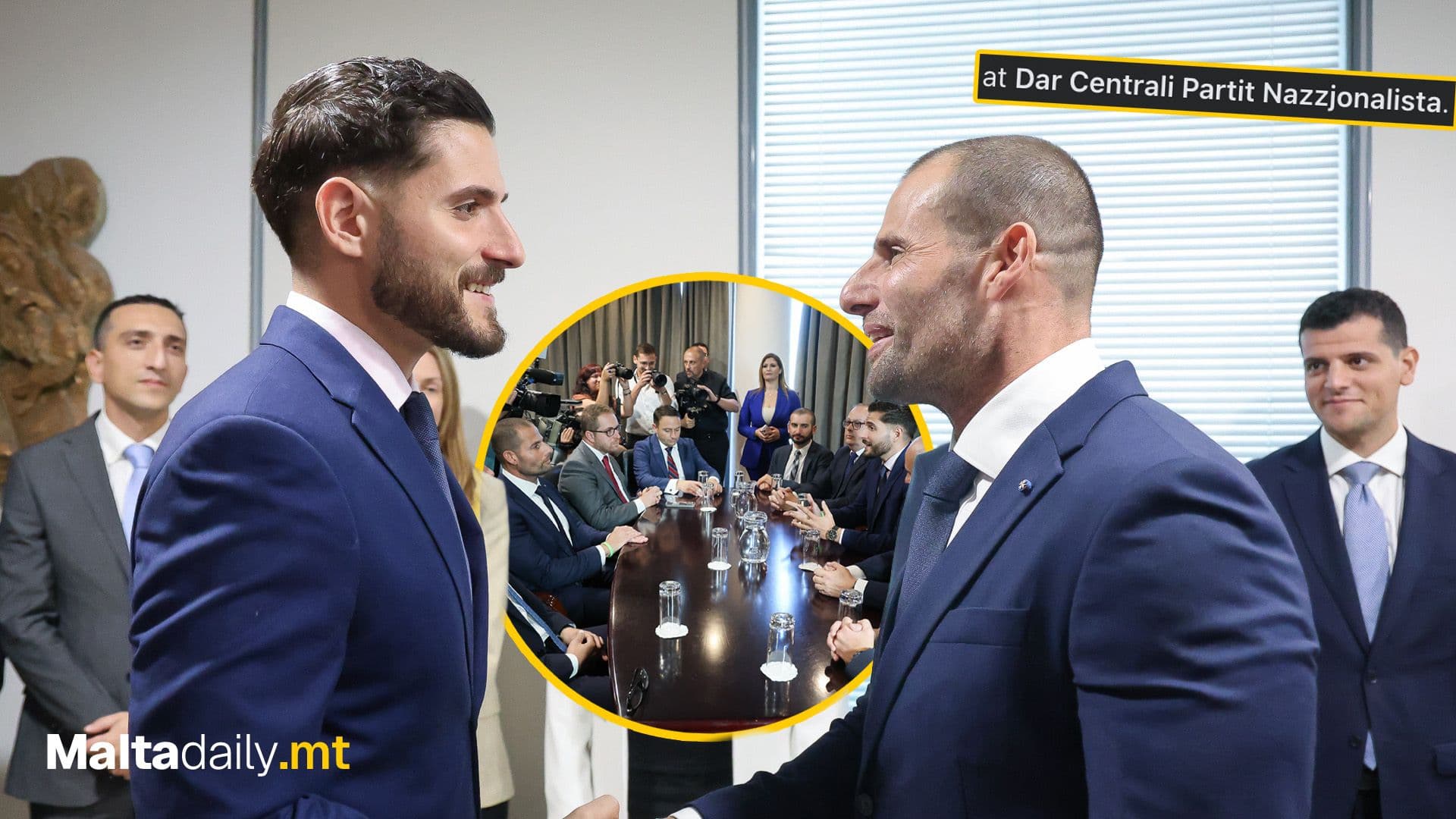 Alex Borg welcomes Prime Minister Robert Abela At PN HQ