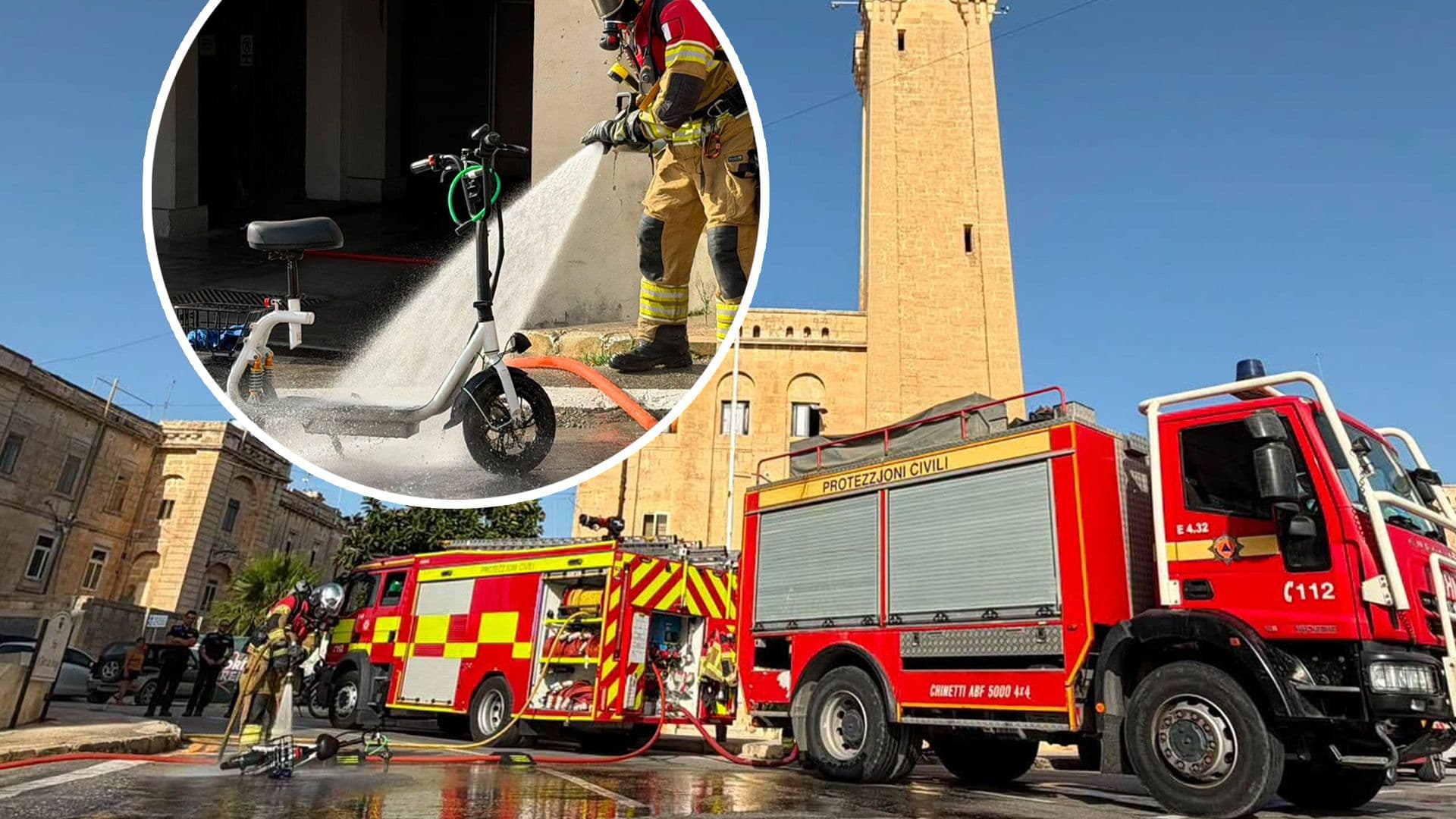 Electric Kick Scooter Catches Fire in Mtarfa