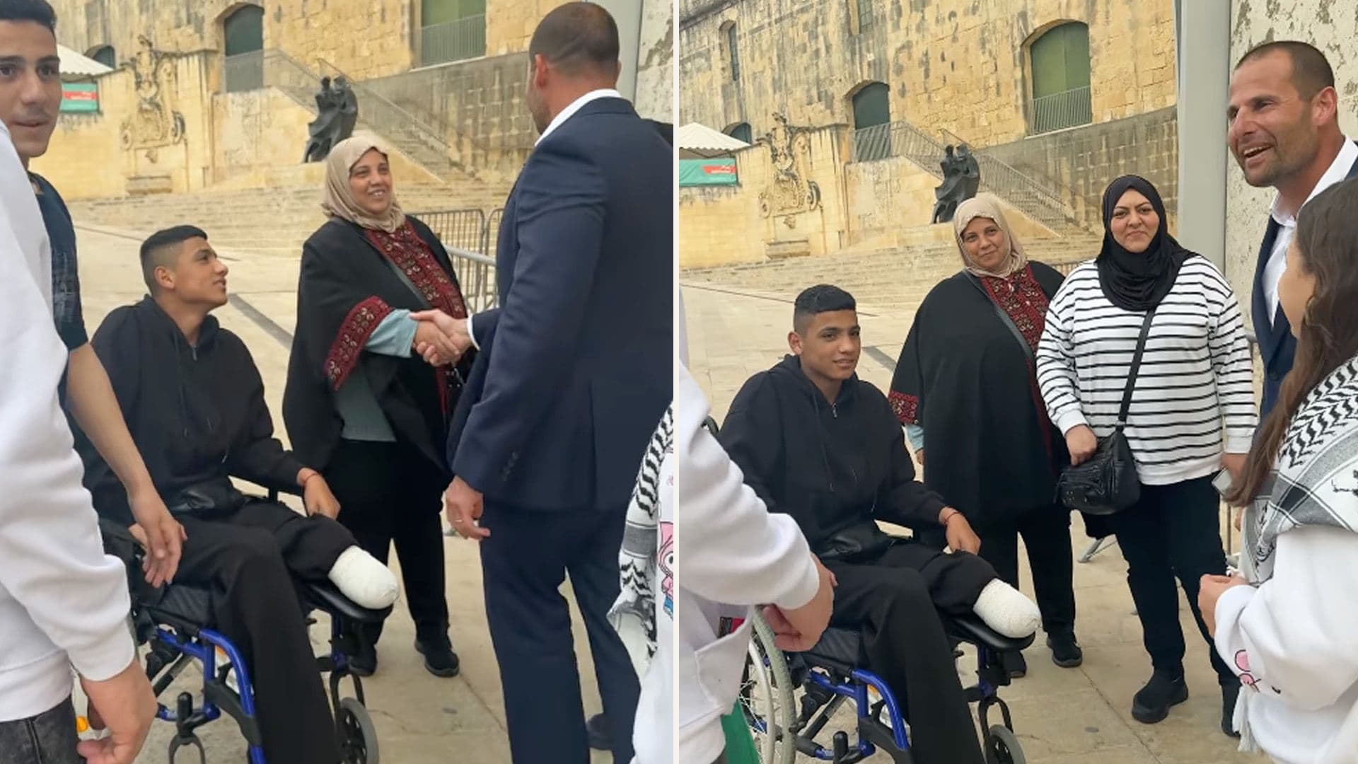 Prime Minister Meets Gaza Patient Ibrahim Outside Parliament