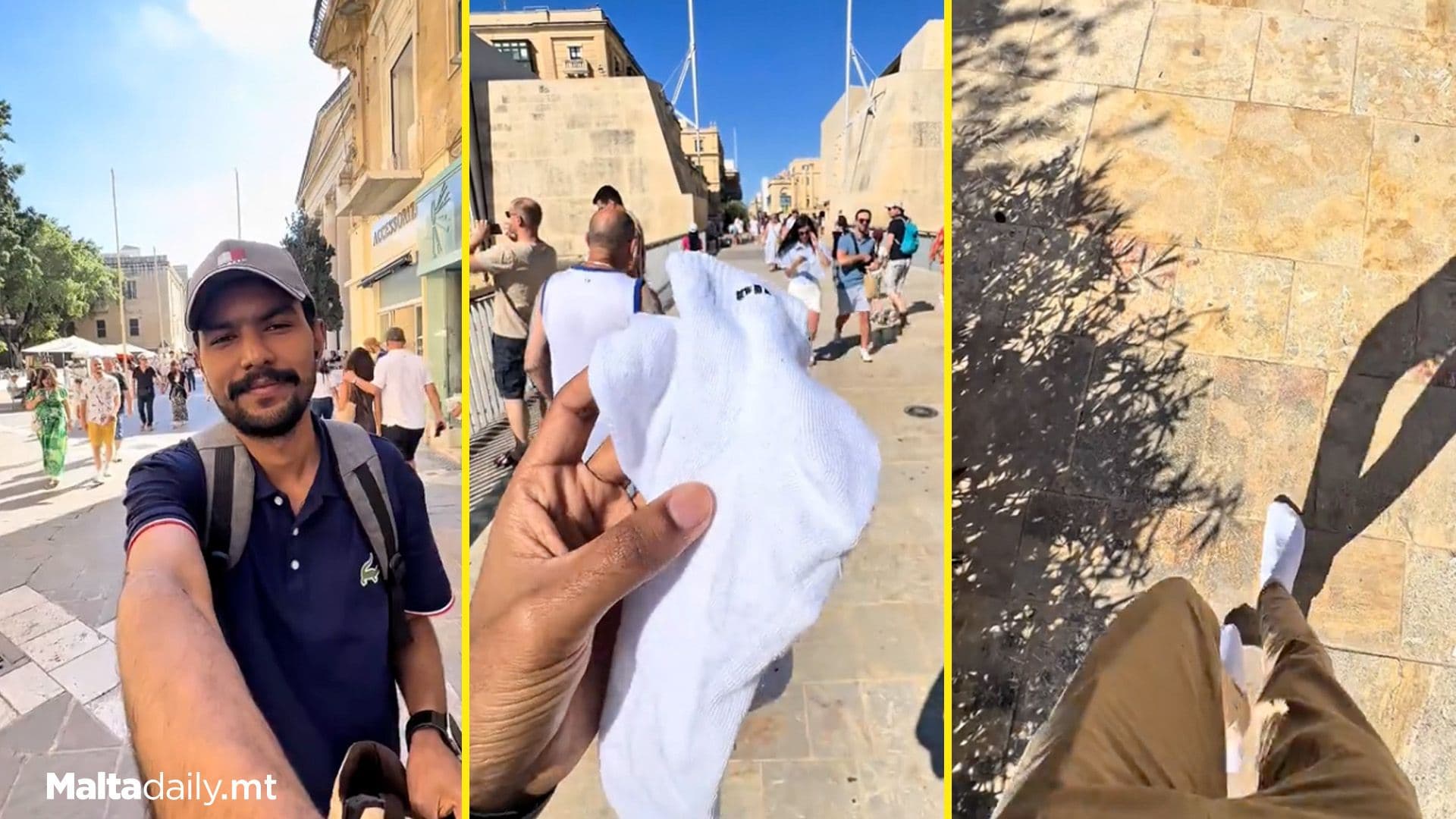 Valletta’s Street Cleanliness Tested With White Socks