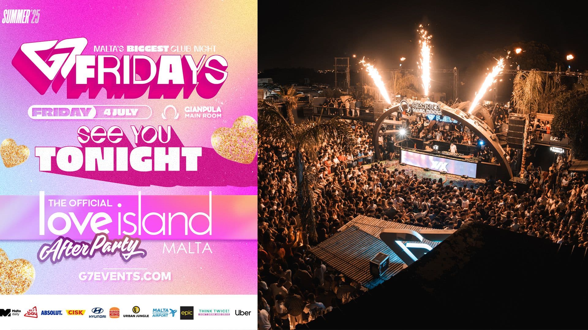 TONIGHT: The Love Island Malta Afterparty at G7 Fridays